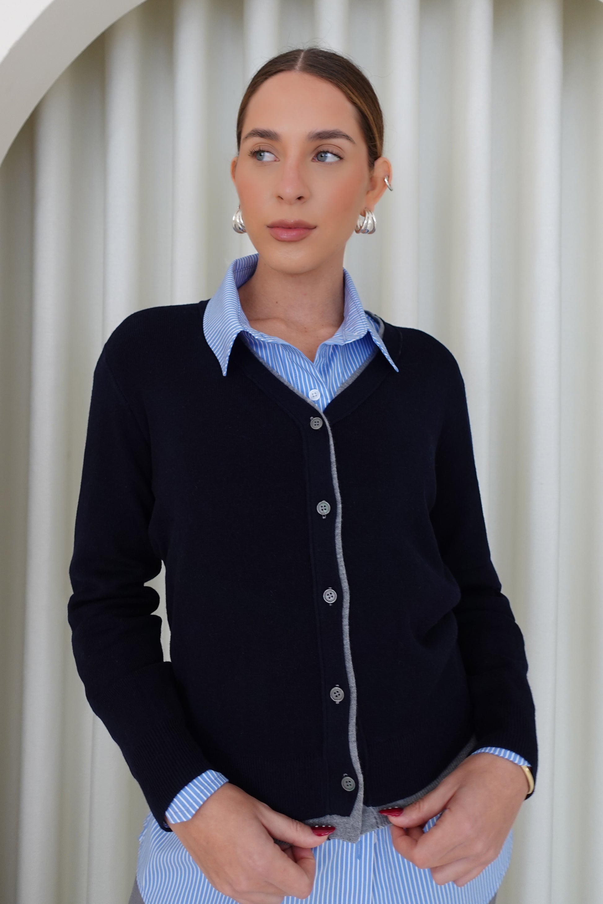 Cárdigan escote V - Azul