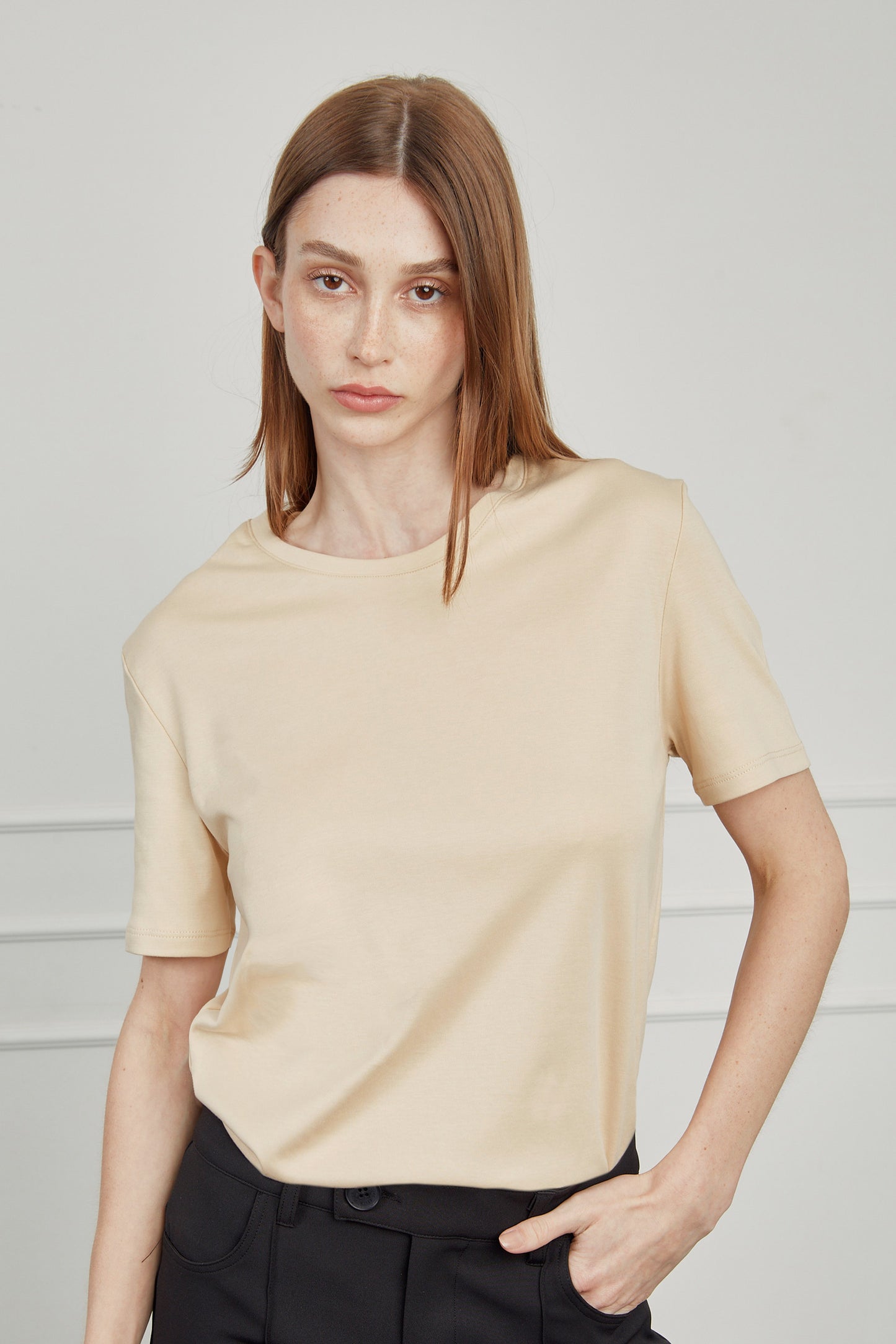 Camiseta algodón pima - Beige