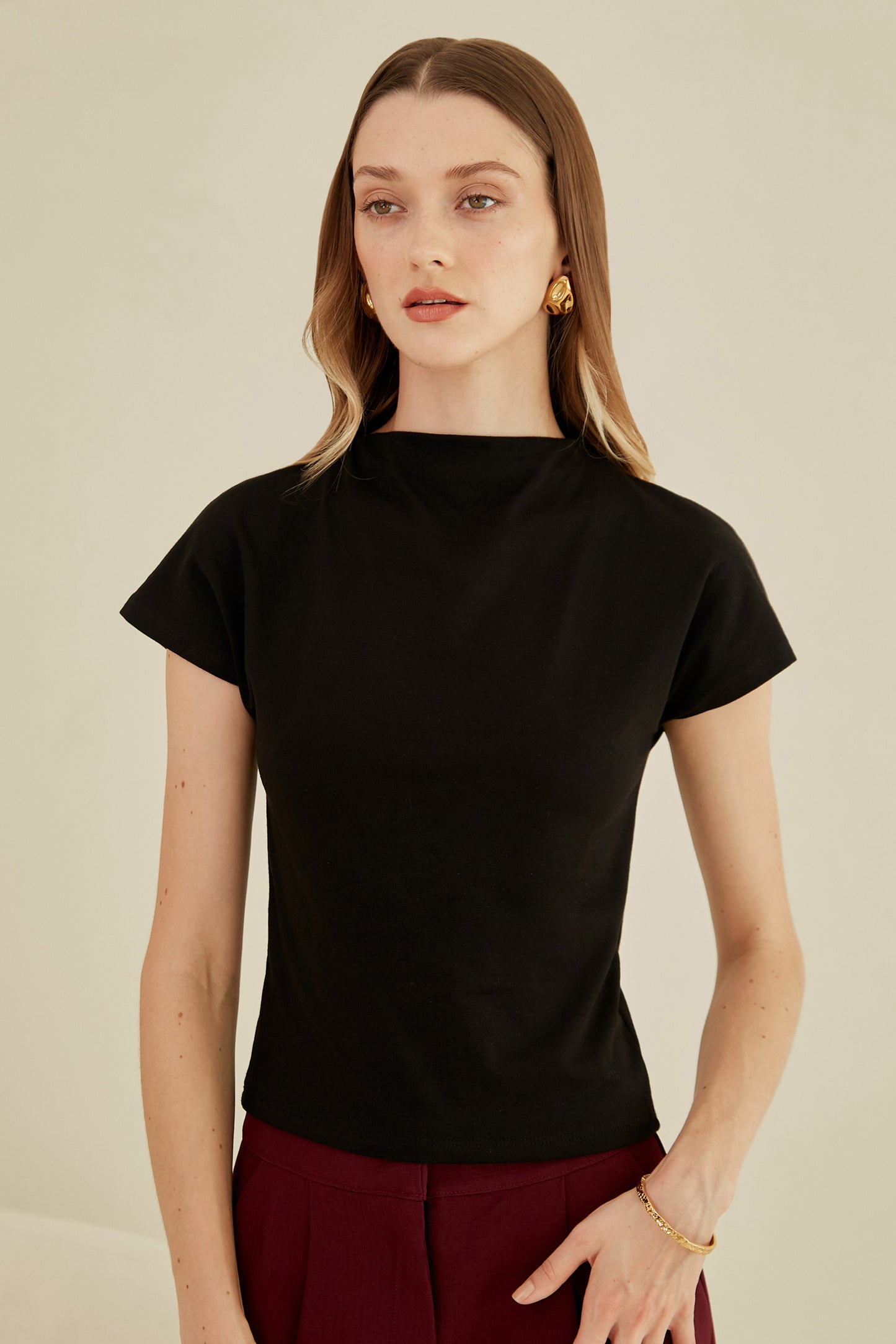 Top cuello alto - Negro
