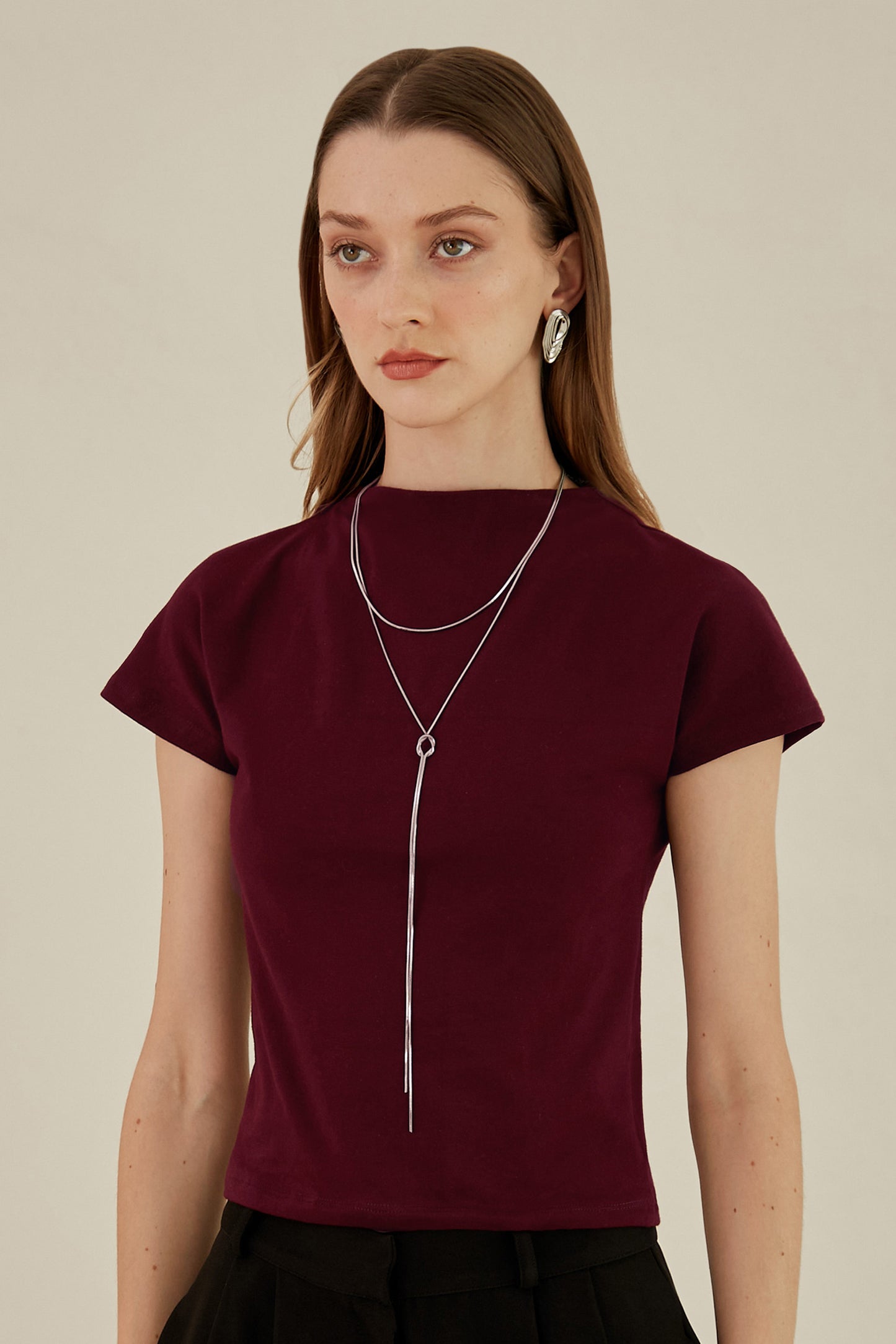 Top cuello alto - Borgoña