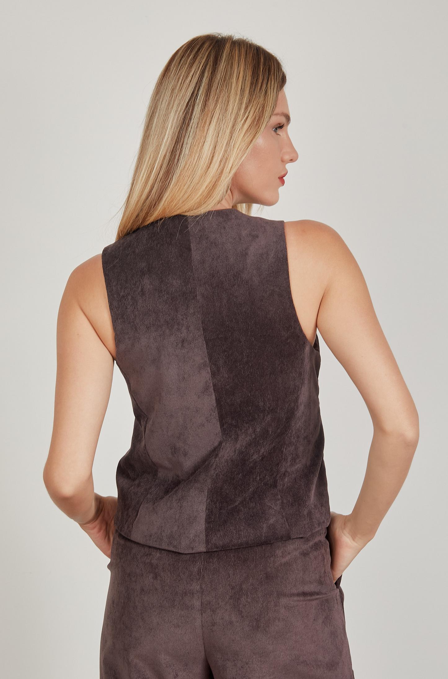 Chaleco sastre corduroy - Chocolate