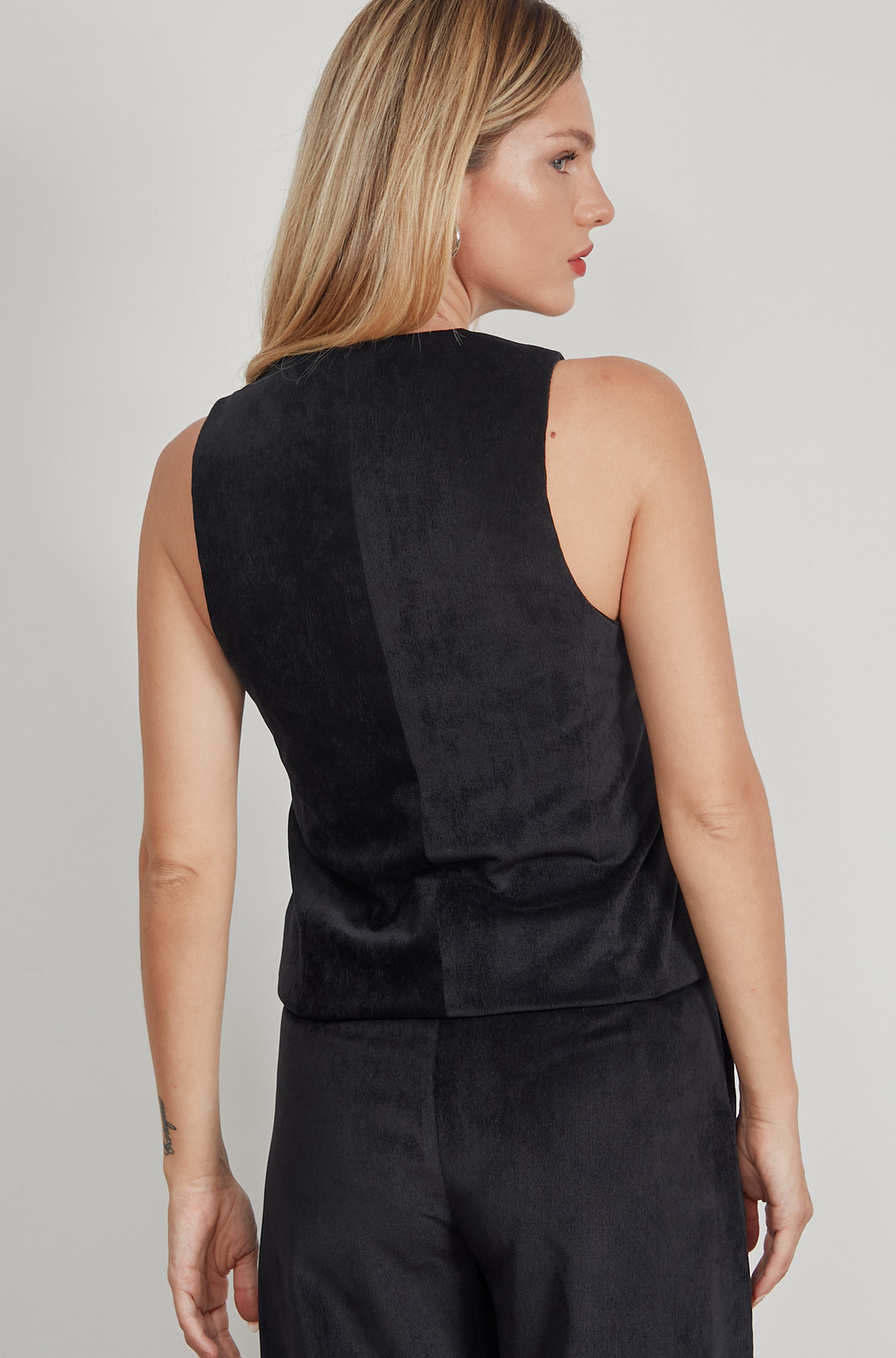 Chaleco sastre corduroy - Negro