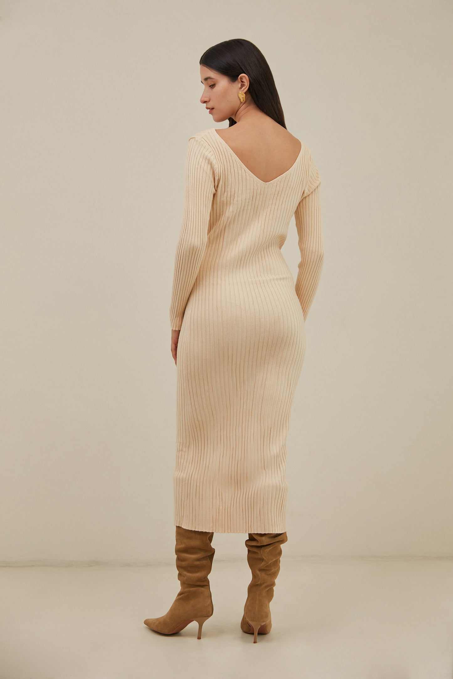 Vestido largo tejido - Perla