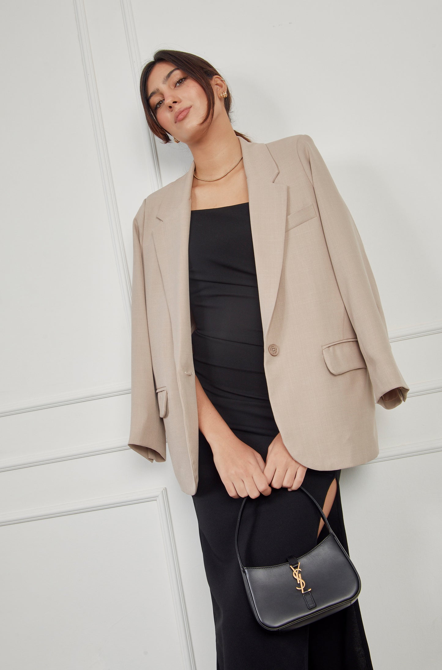 Blazer sastre oversized - Beige