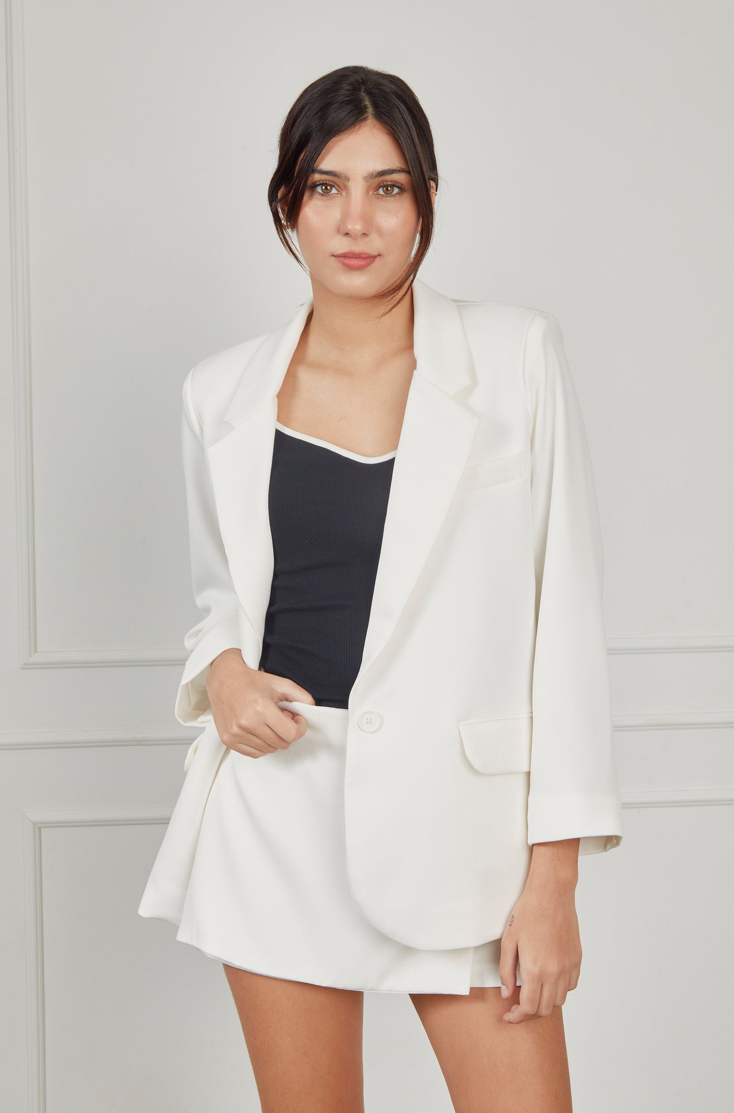 Blazer sastre oversized - Perla