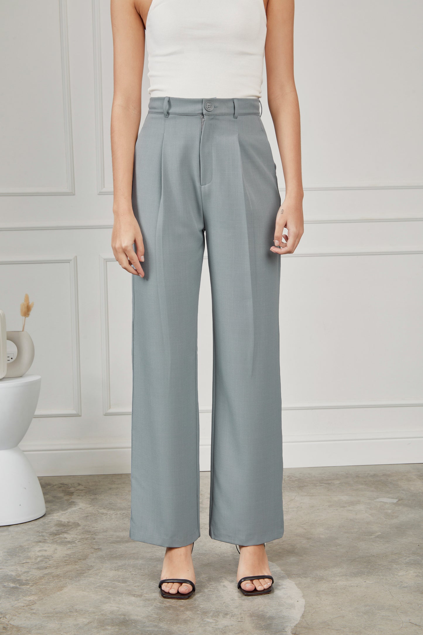 Pantalón sastre recto - Gris