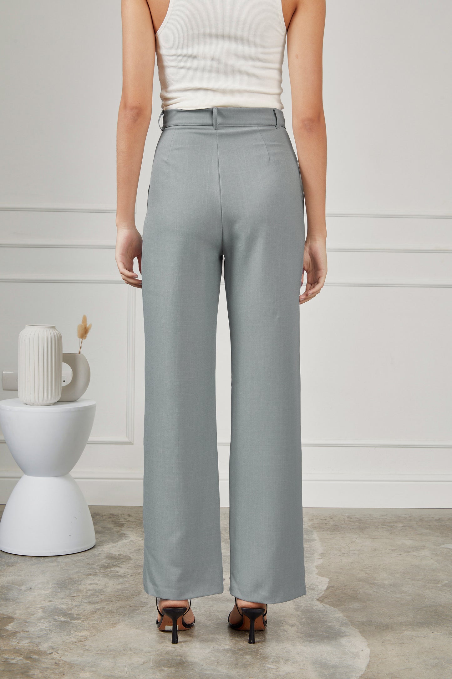Pantalón sastre recto - Gris