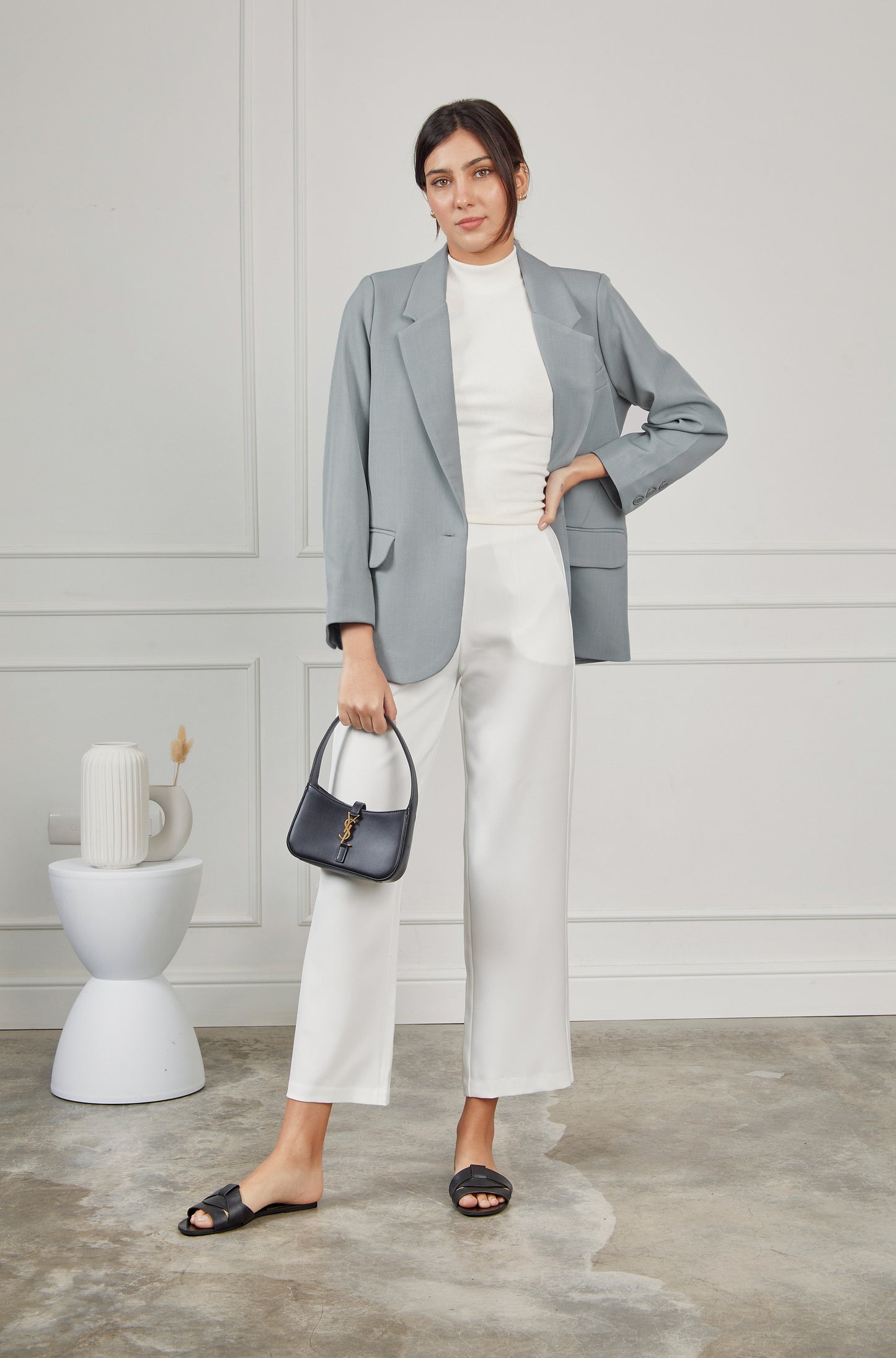 Blazer sastre oversized - Gris