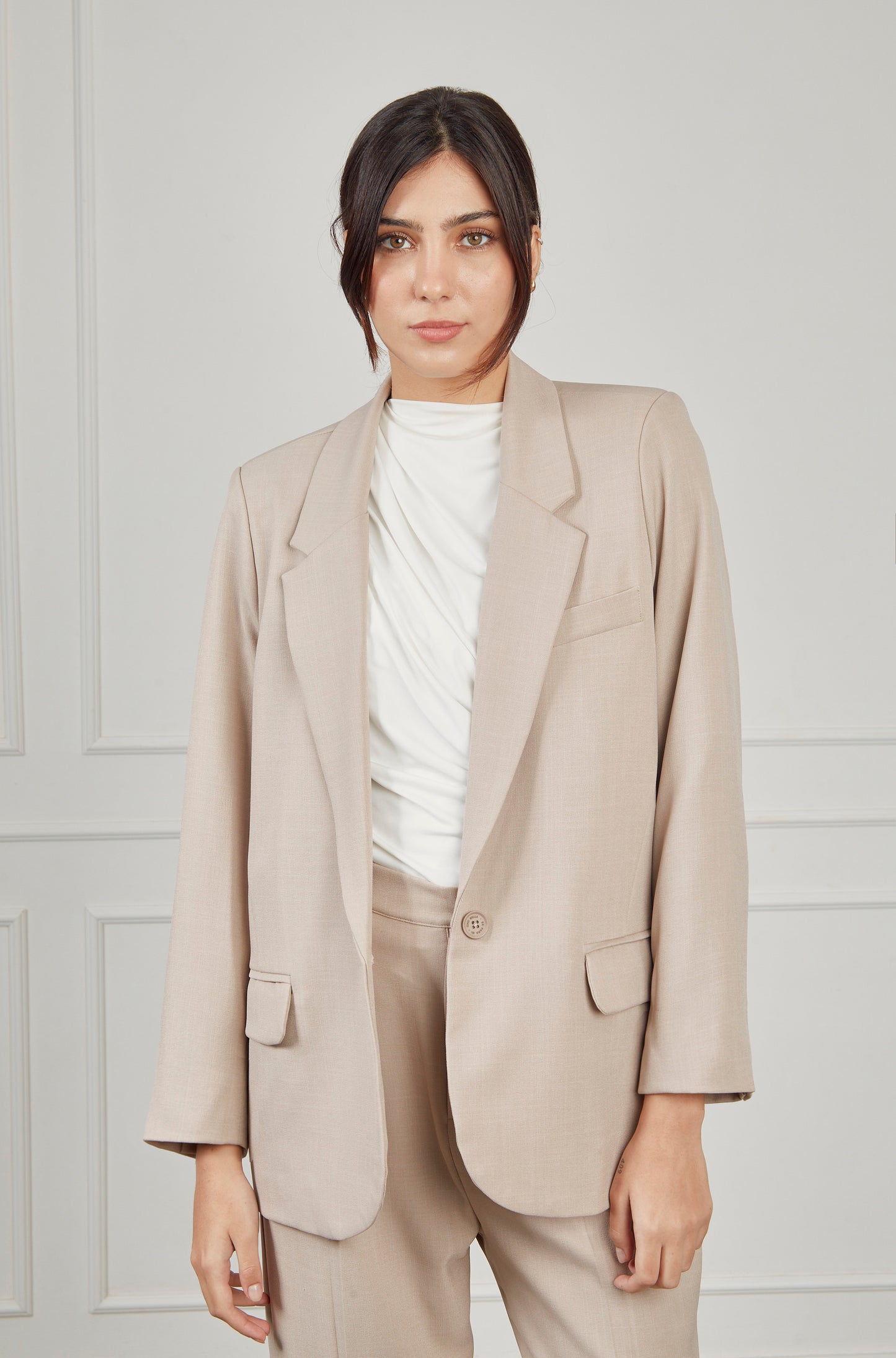 Blazer sastre oversized - Beige