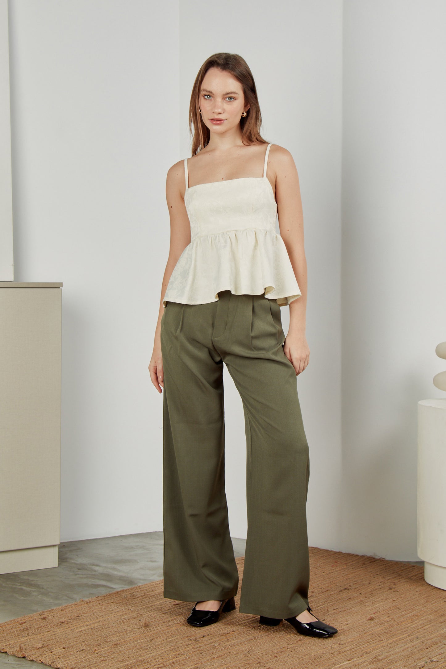 Pantalón sastre wide leg - Verde
