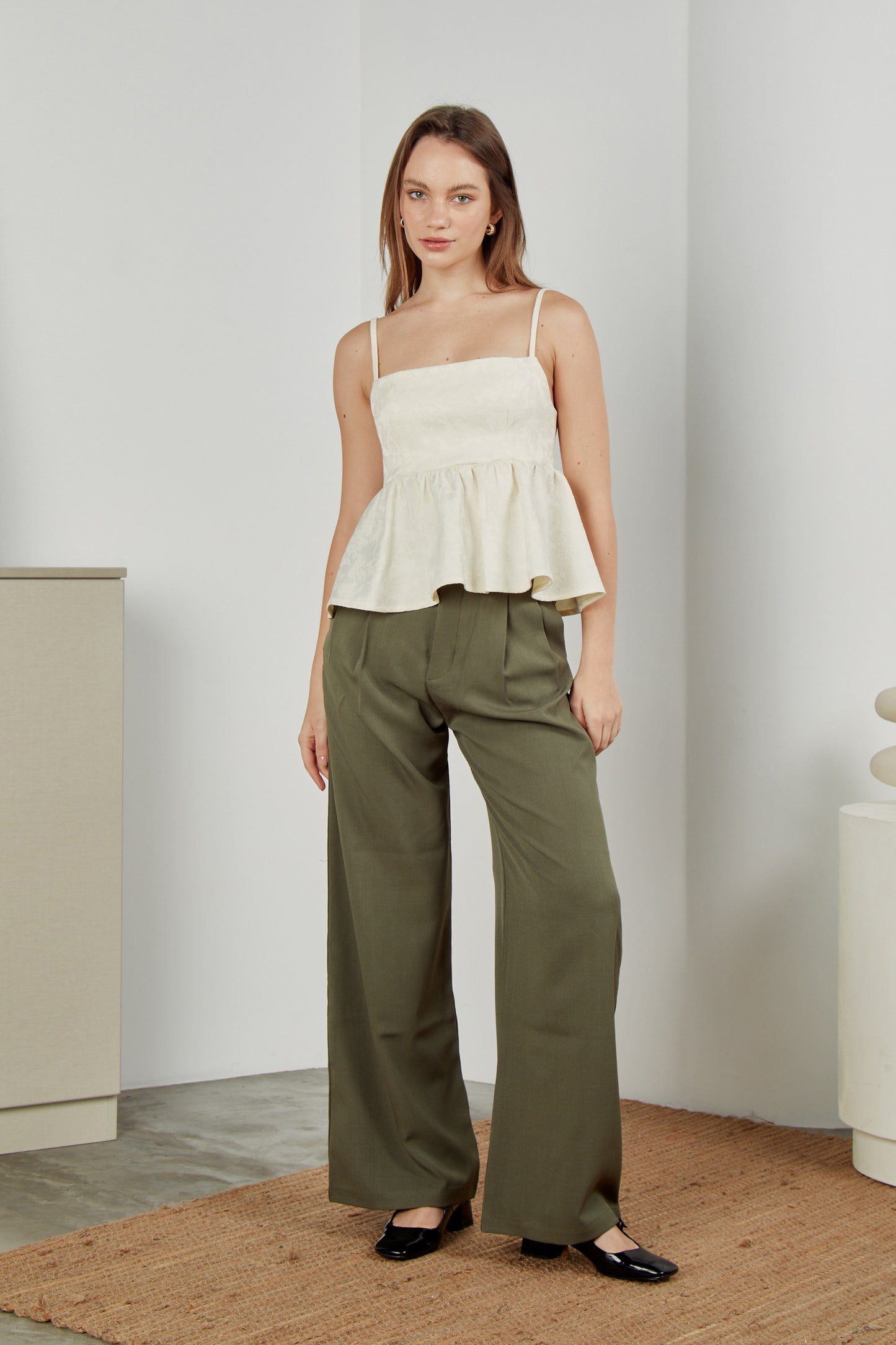 Top peplum brocado - Perla