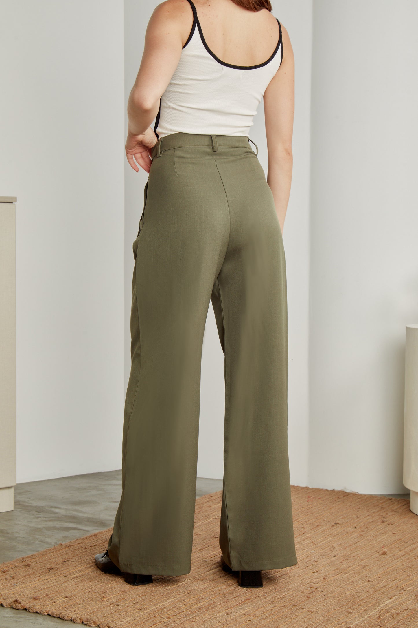 Pantalón sastre wide leg - Verde