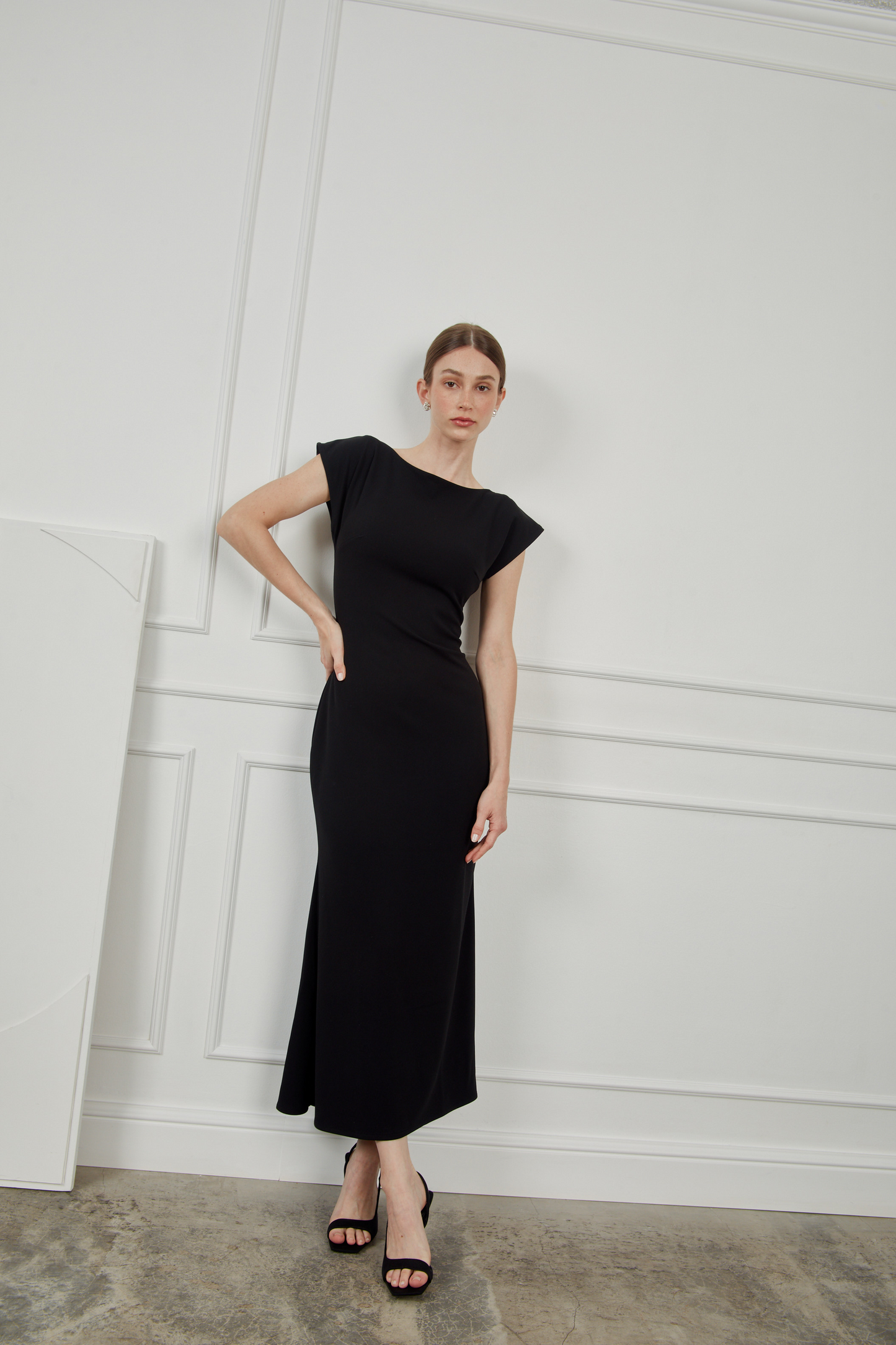 Vestido midi sirena - Negro