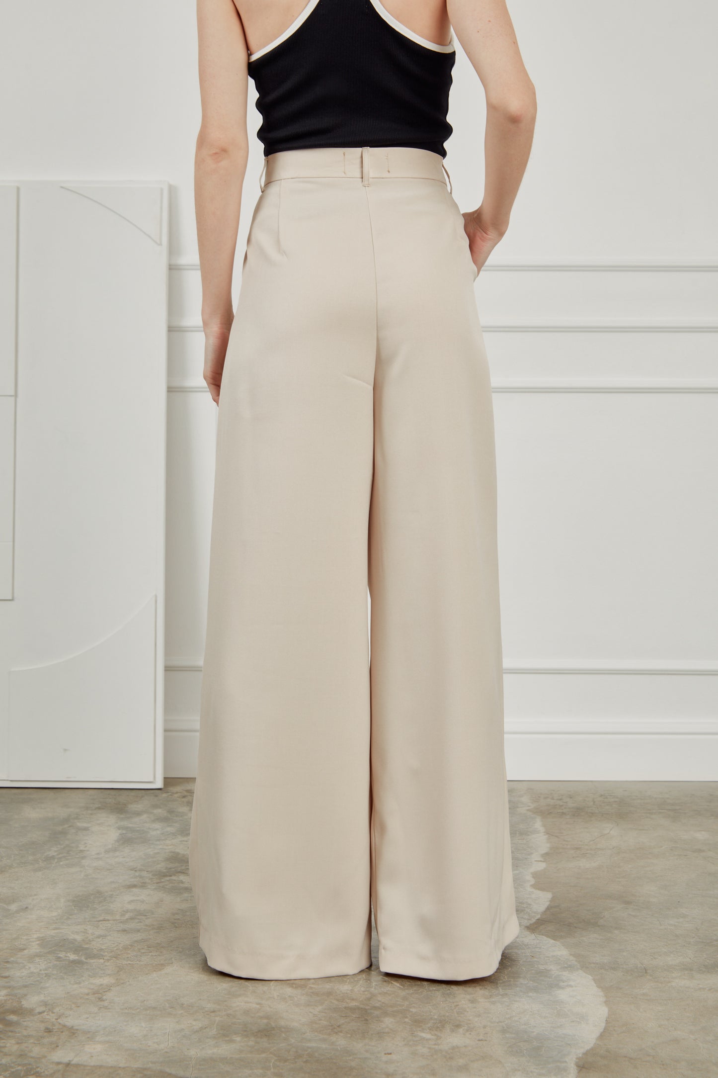 Pantalón sastre extra wide leg - Avena