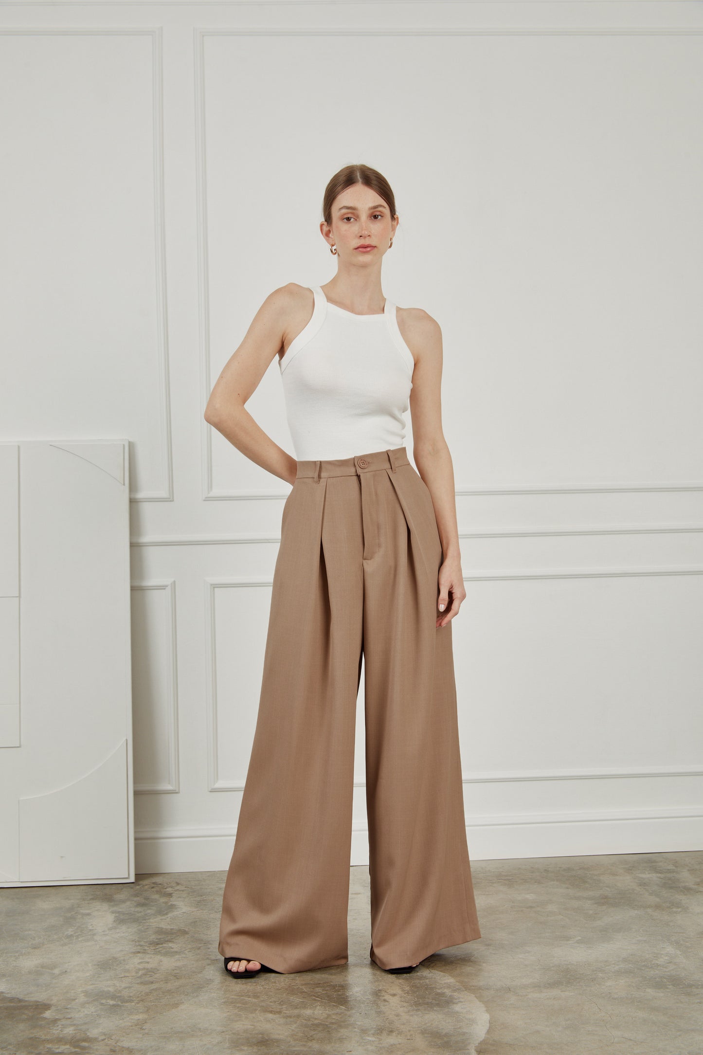 Pantalón sastre extra wide leg - Topo