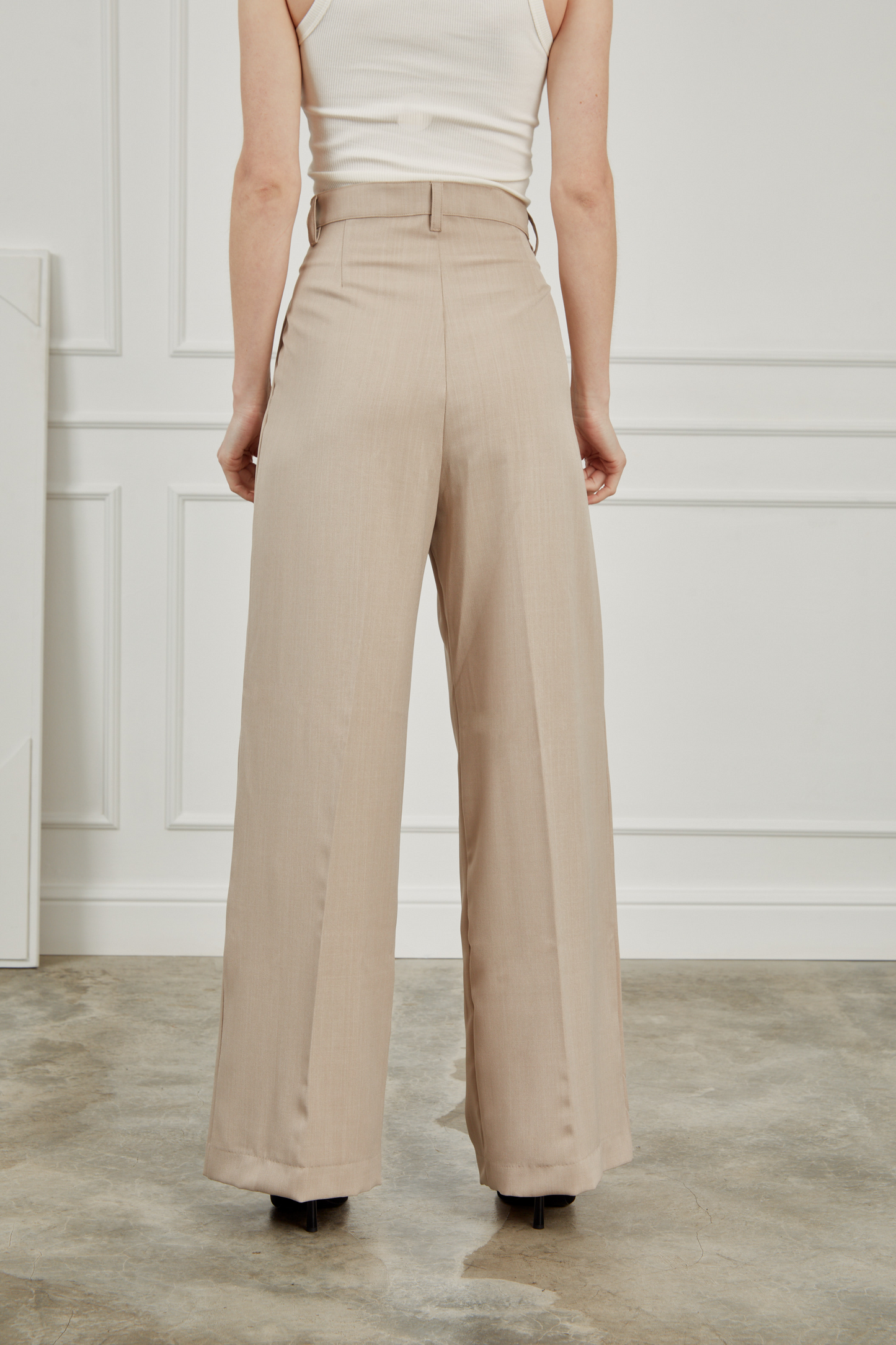 Pantalón sastre wide leg - Beige