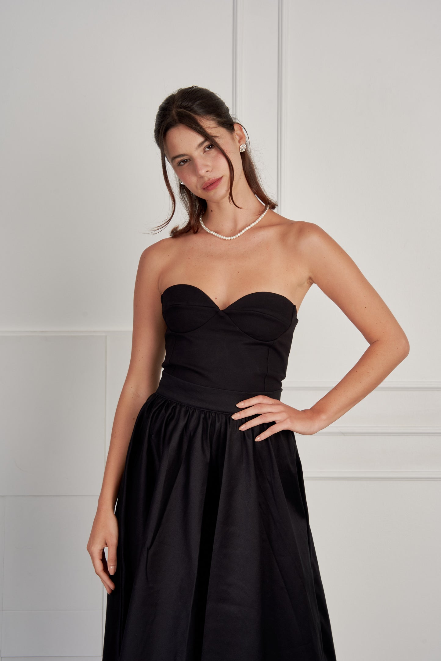 Corset escote corazón - Negro