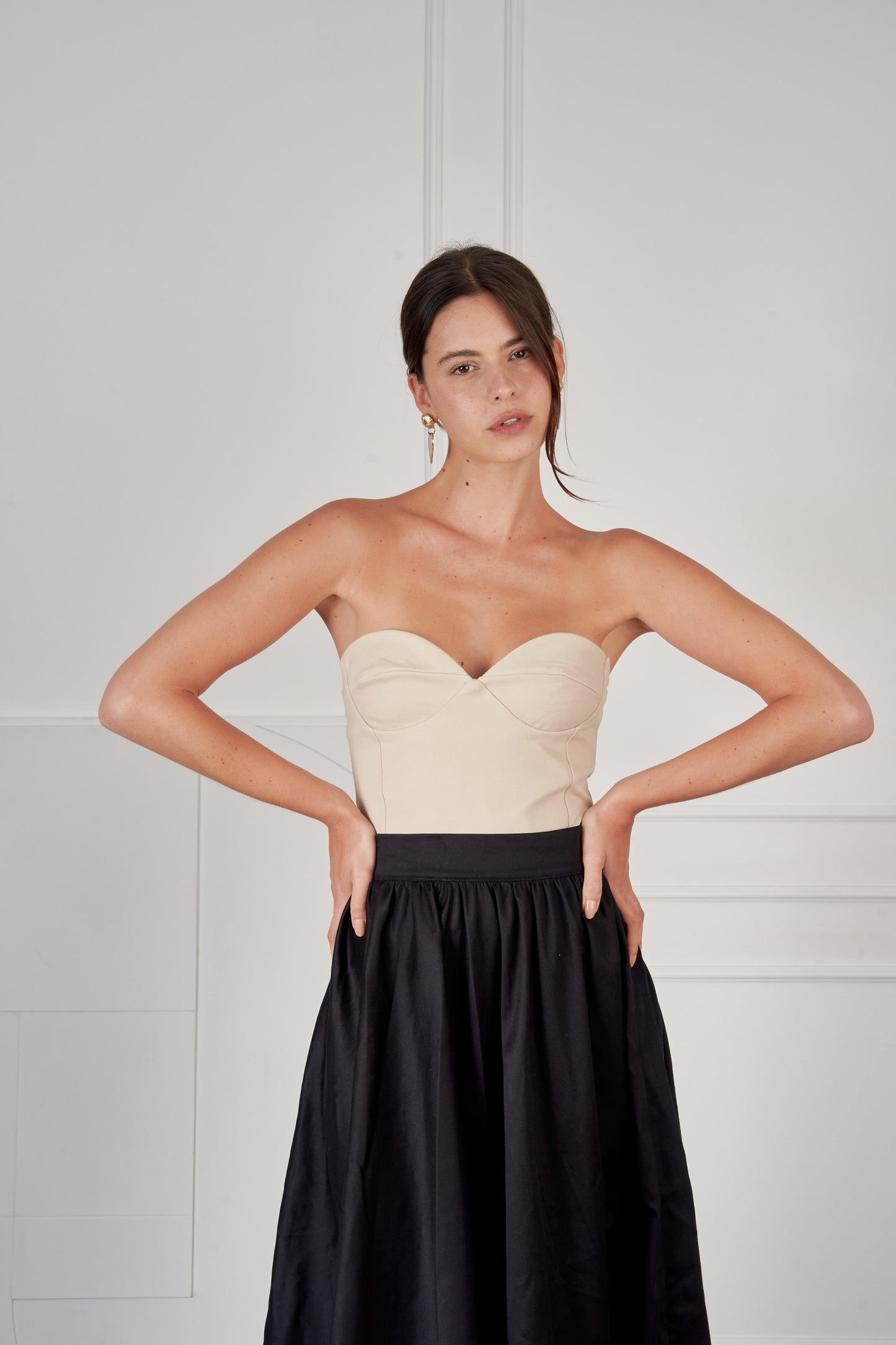 Corset escote corazón - Beige