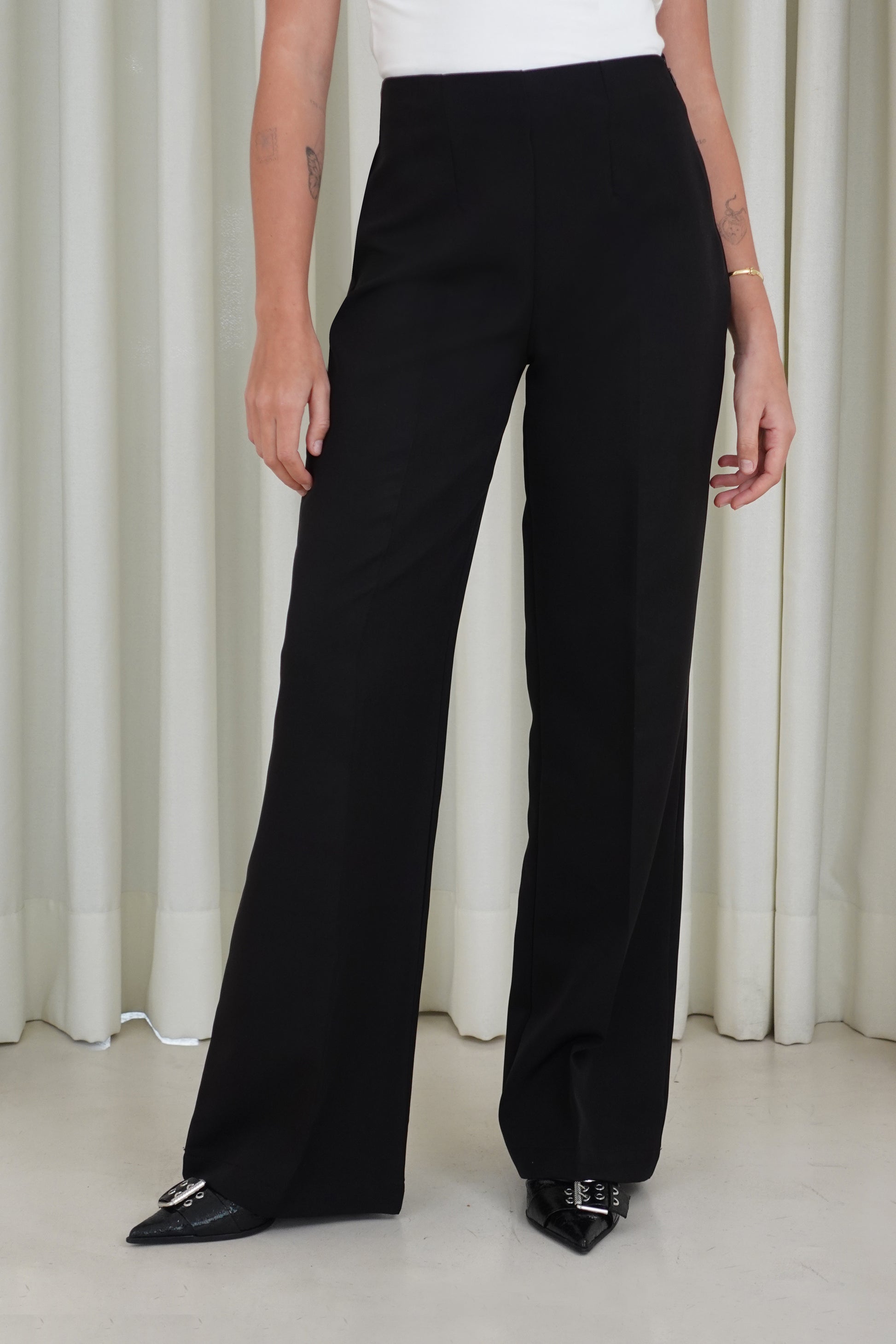 Pantalón sastre con pinzas - Negro