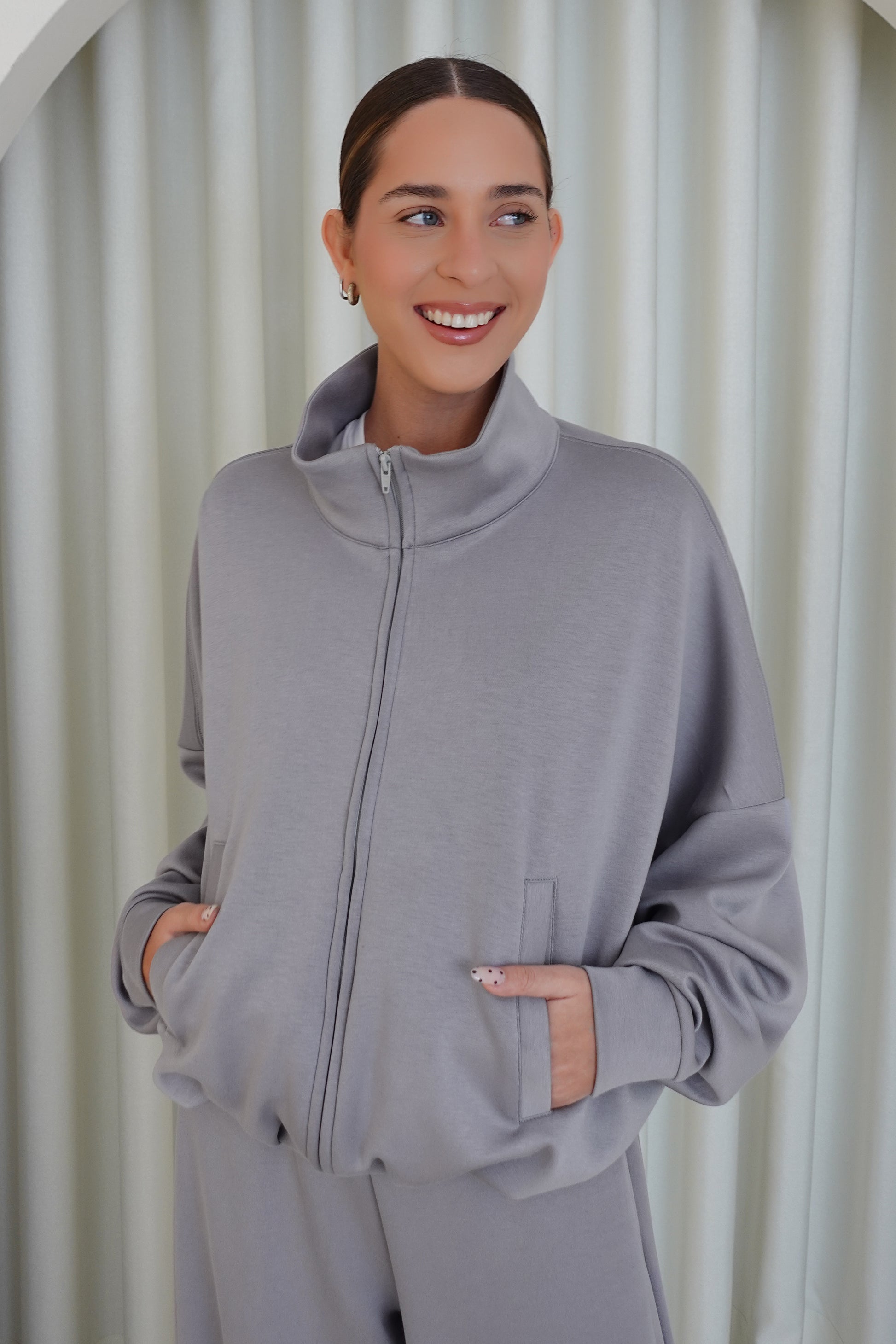 Chaqueta bomber soft - Gris claro