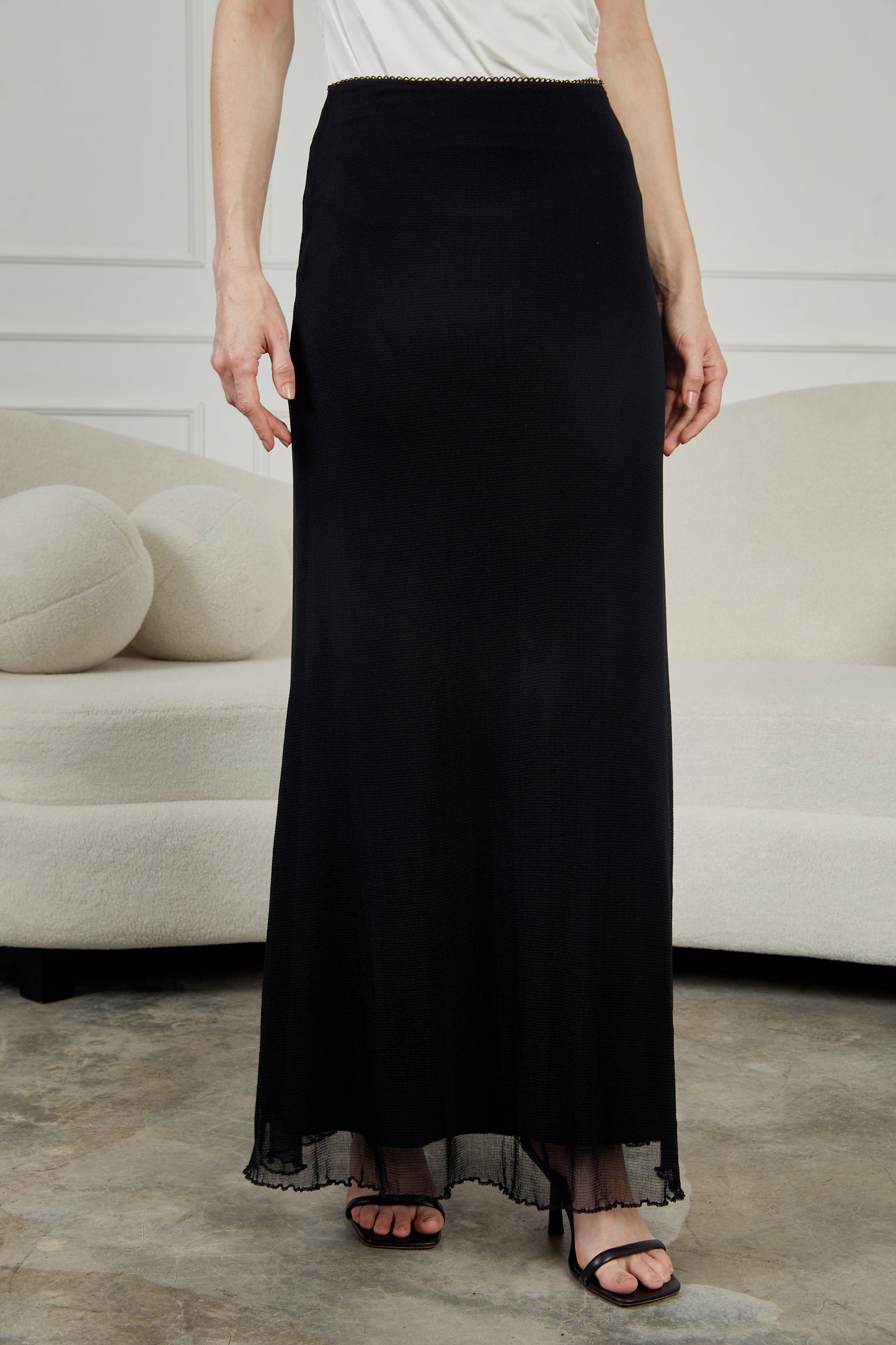 Falda mesh larga sirena - Negro