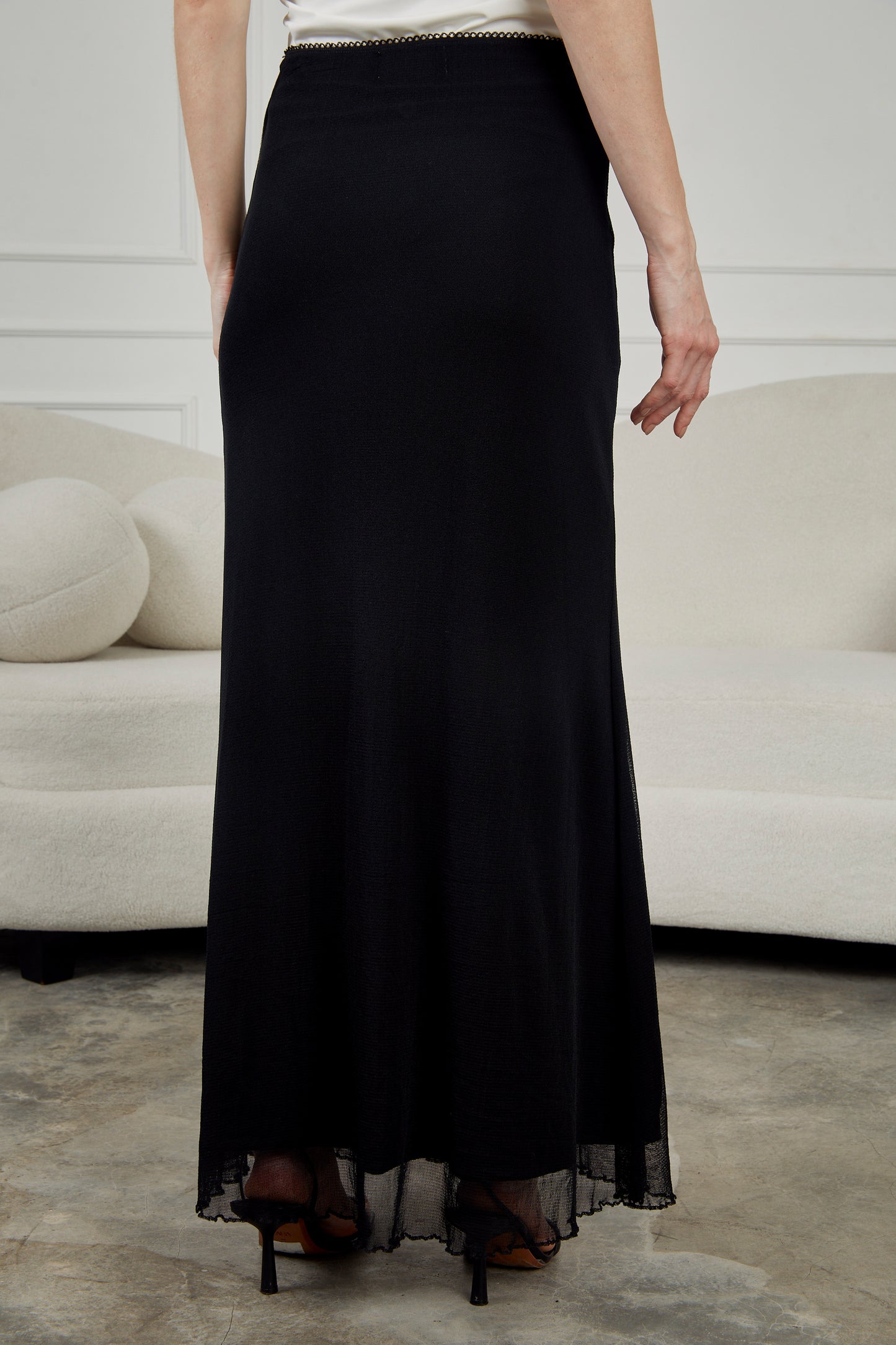 Falda mesh larga sirena - Negro