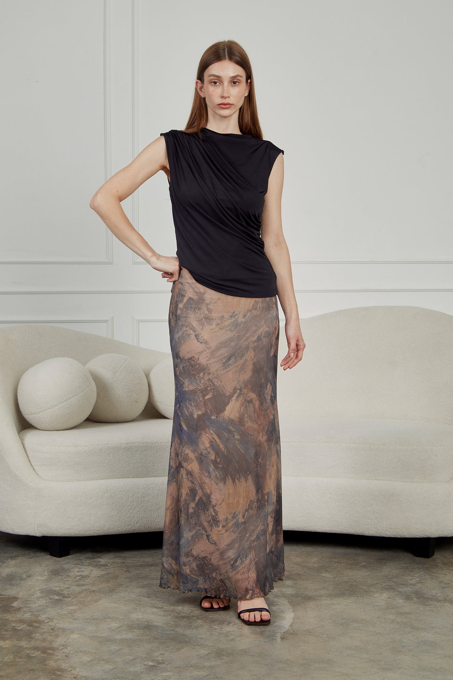 Falda mesh larga sirena - Estampado