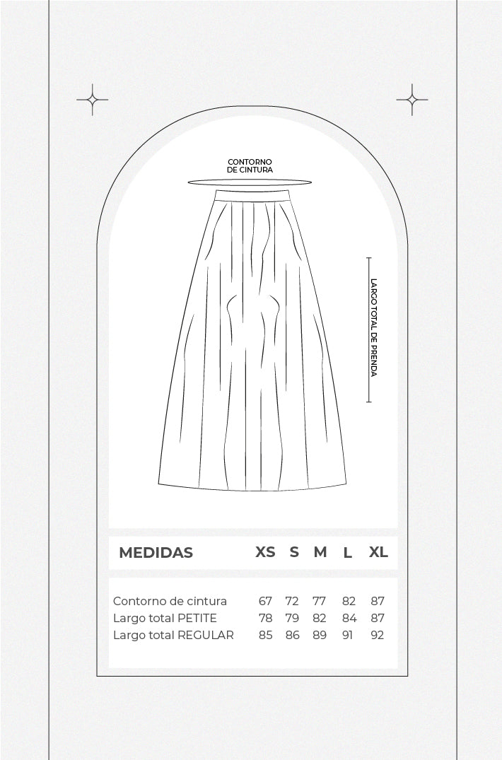 Falda midi en A - Negro
