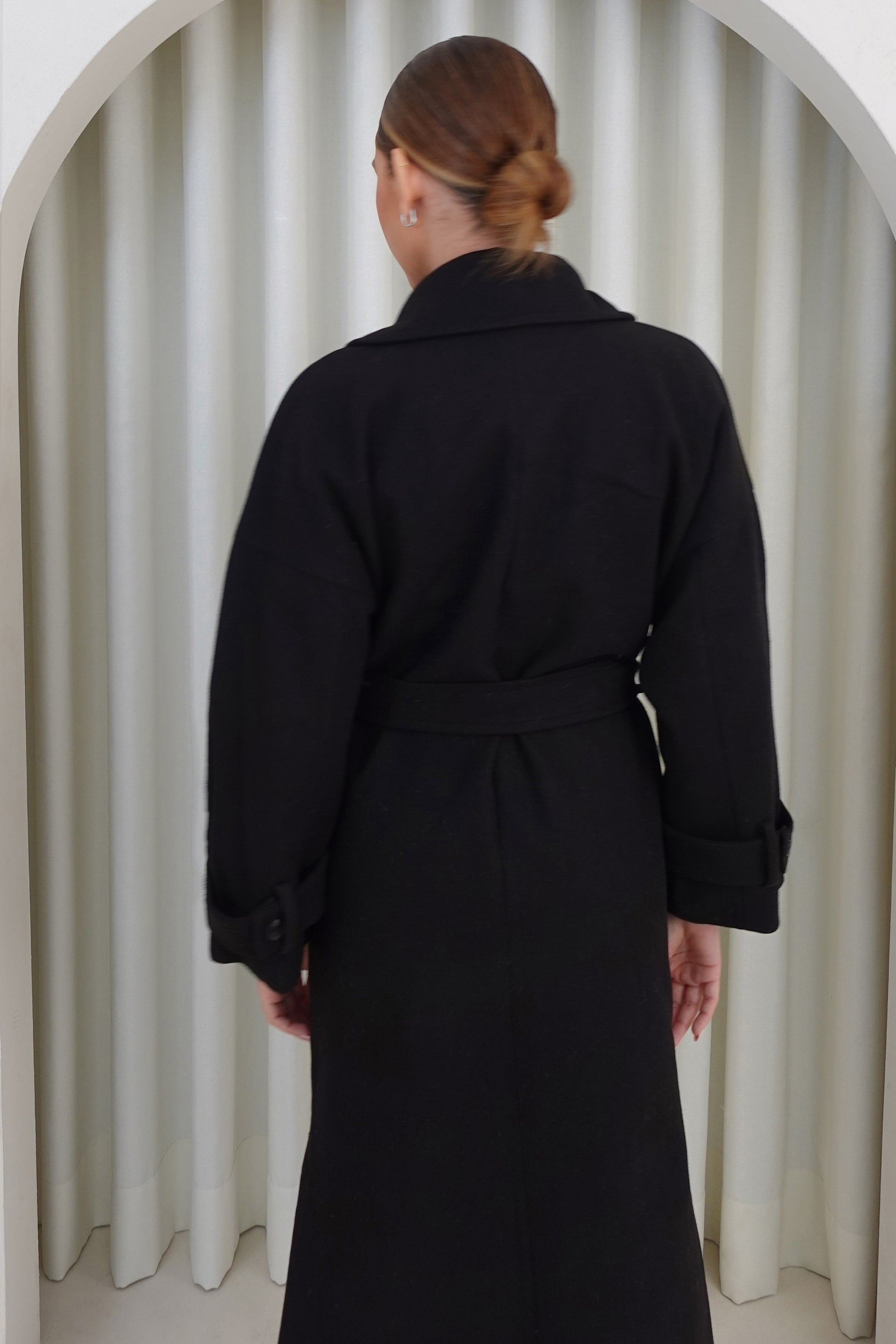 Abrigo largo oversized - Negro