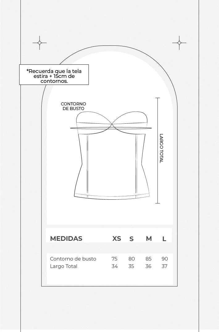 Corset escote corazón - Beige