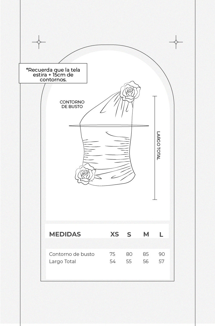 Top drapeado rosas - Negro
