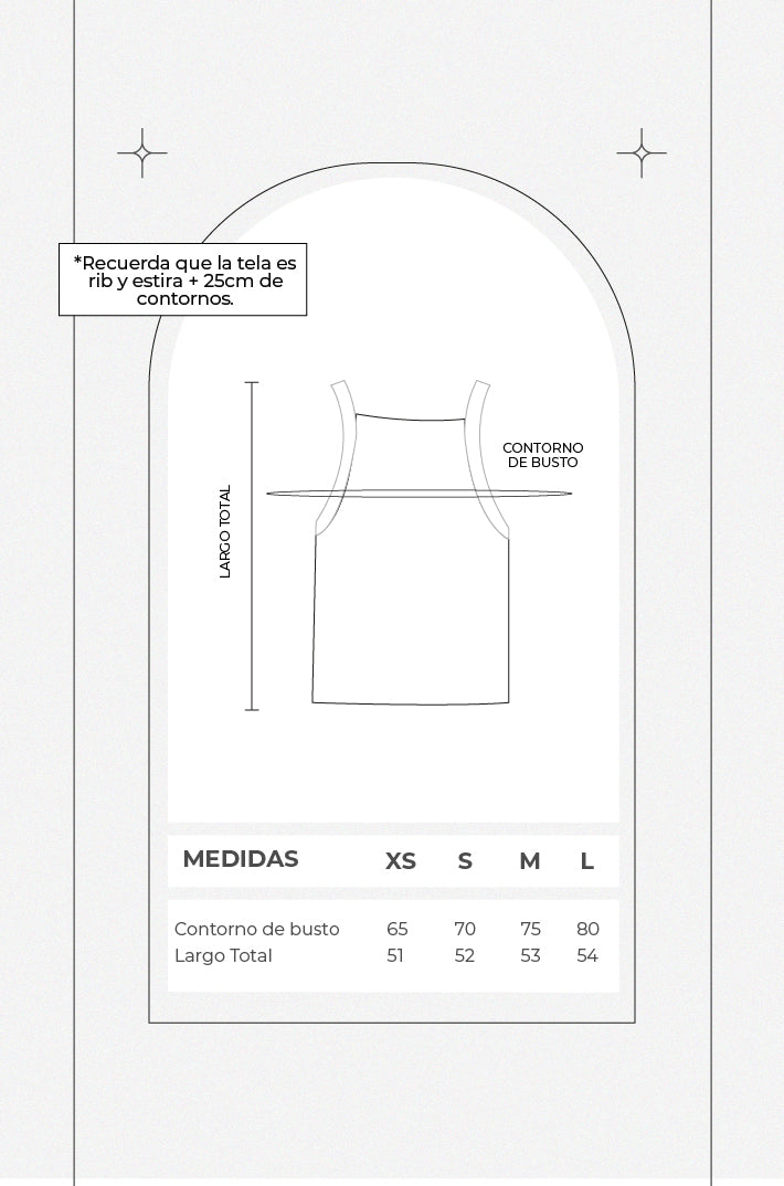 Top rib halter recto - Beige rayas