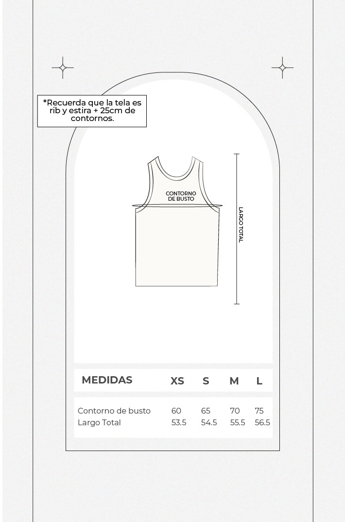 Top rib halter ovalado - Beige