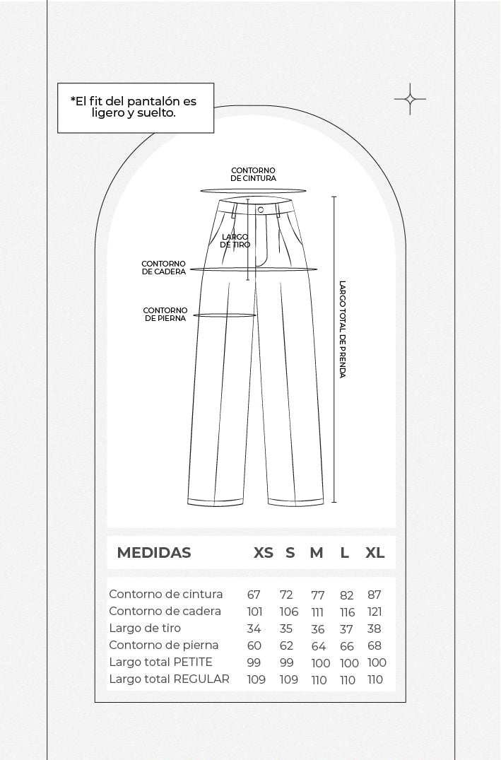 Pantalón sastre wide leg - Perla