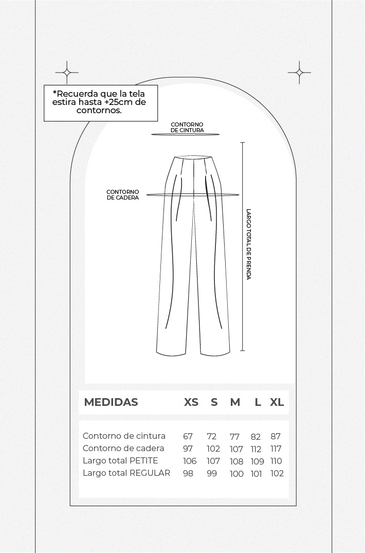 Pantalón wide leg fluido - Beige