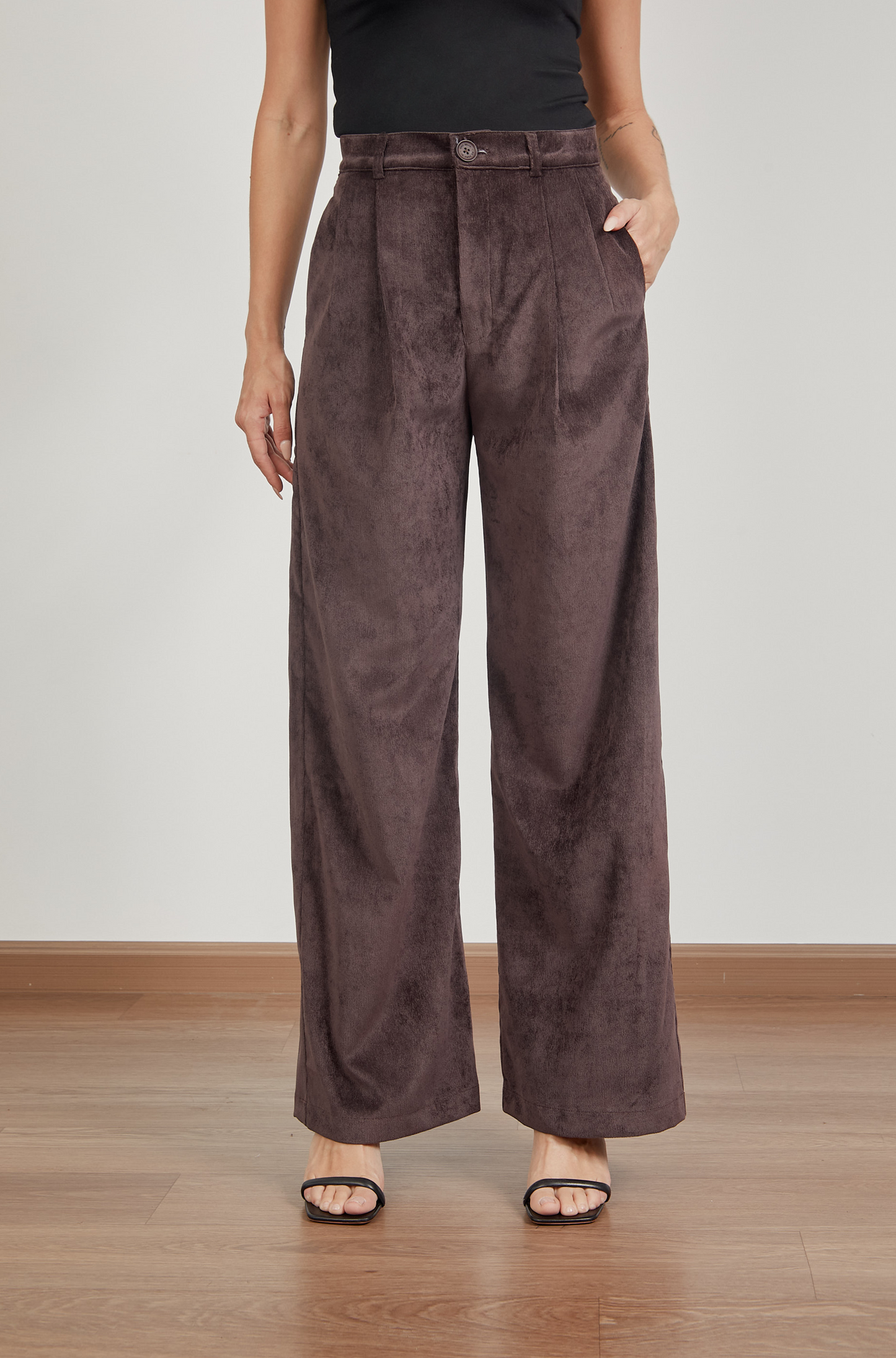 Pantalón corduroy wide leg - Chocolate