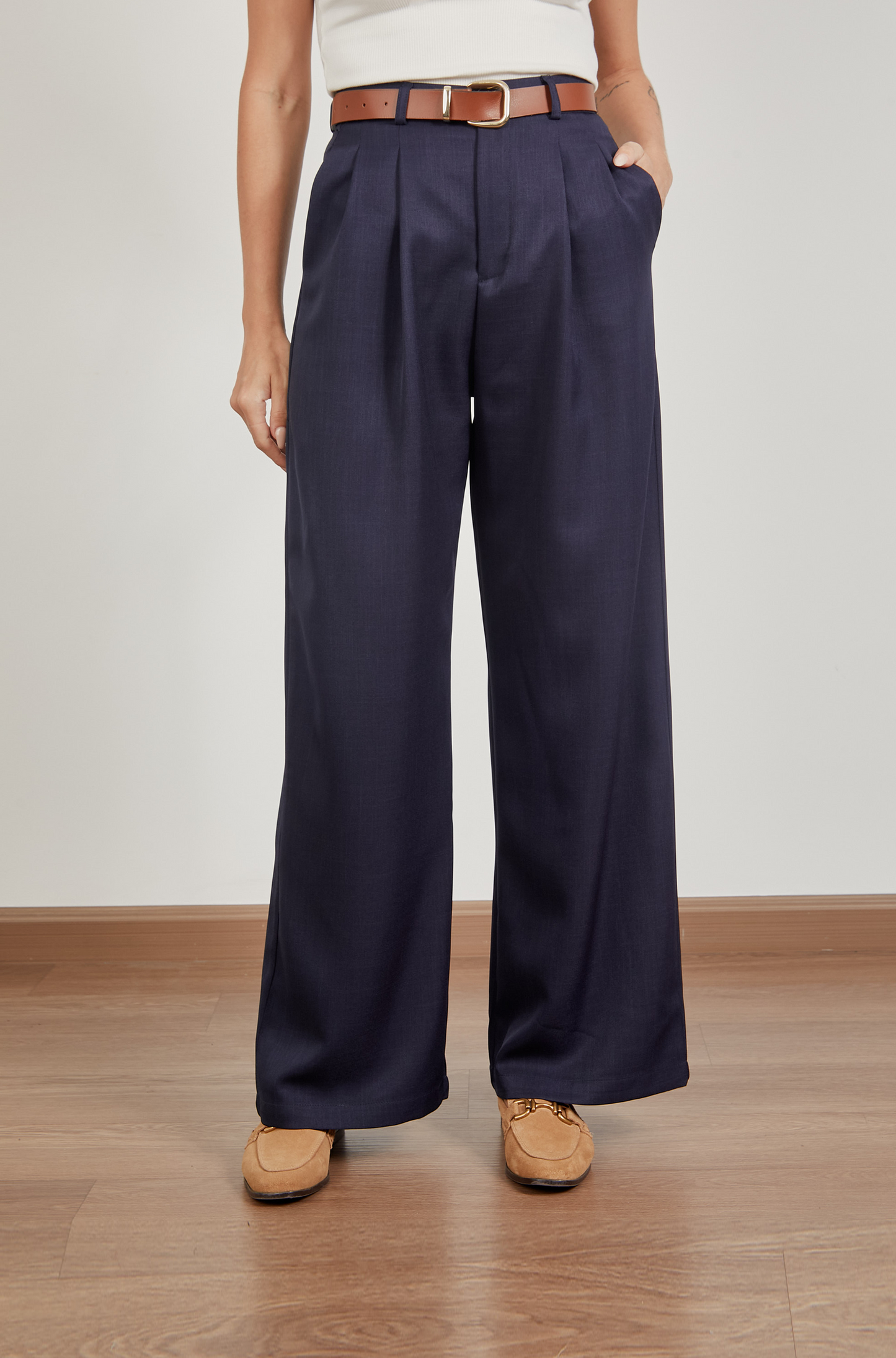 Pantalón sastre wide leg - Azul