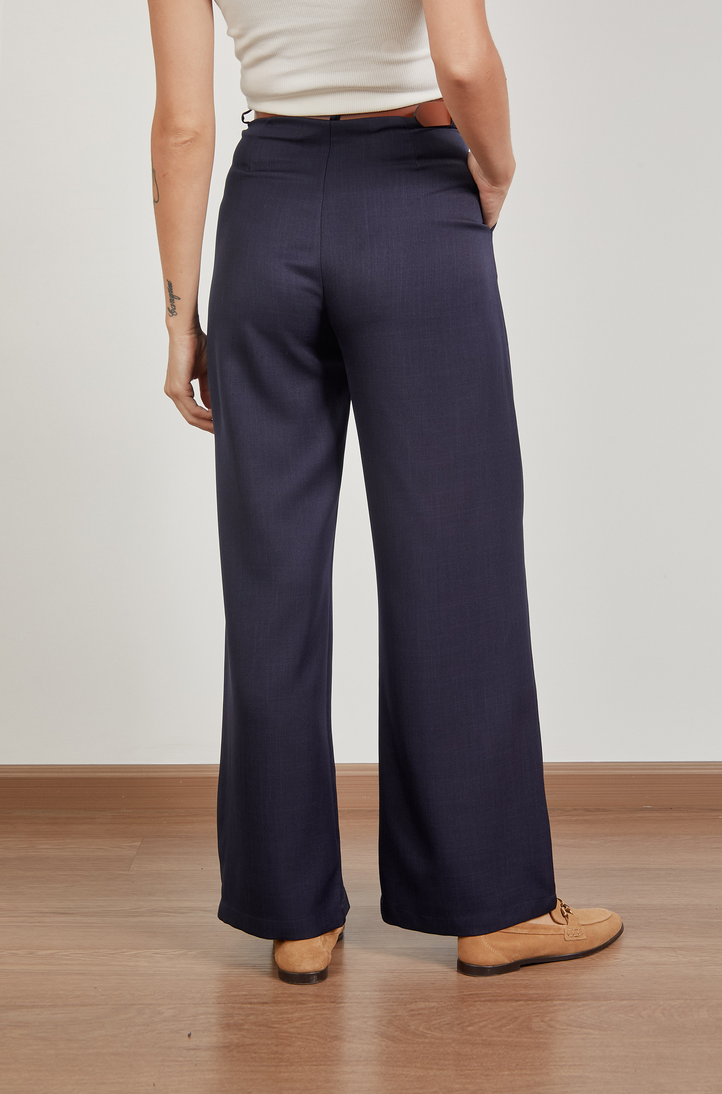 Pantalón sastre wide leg - Azul