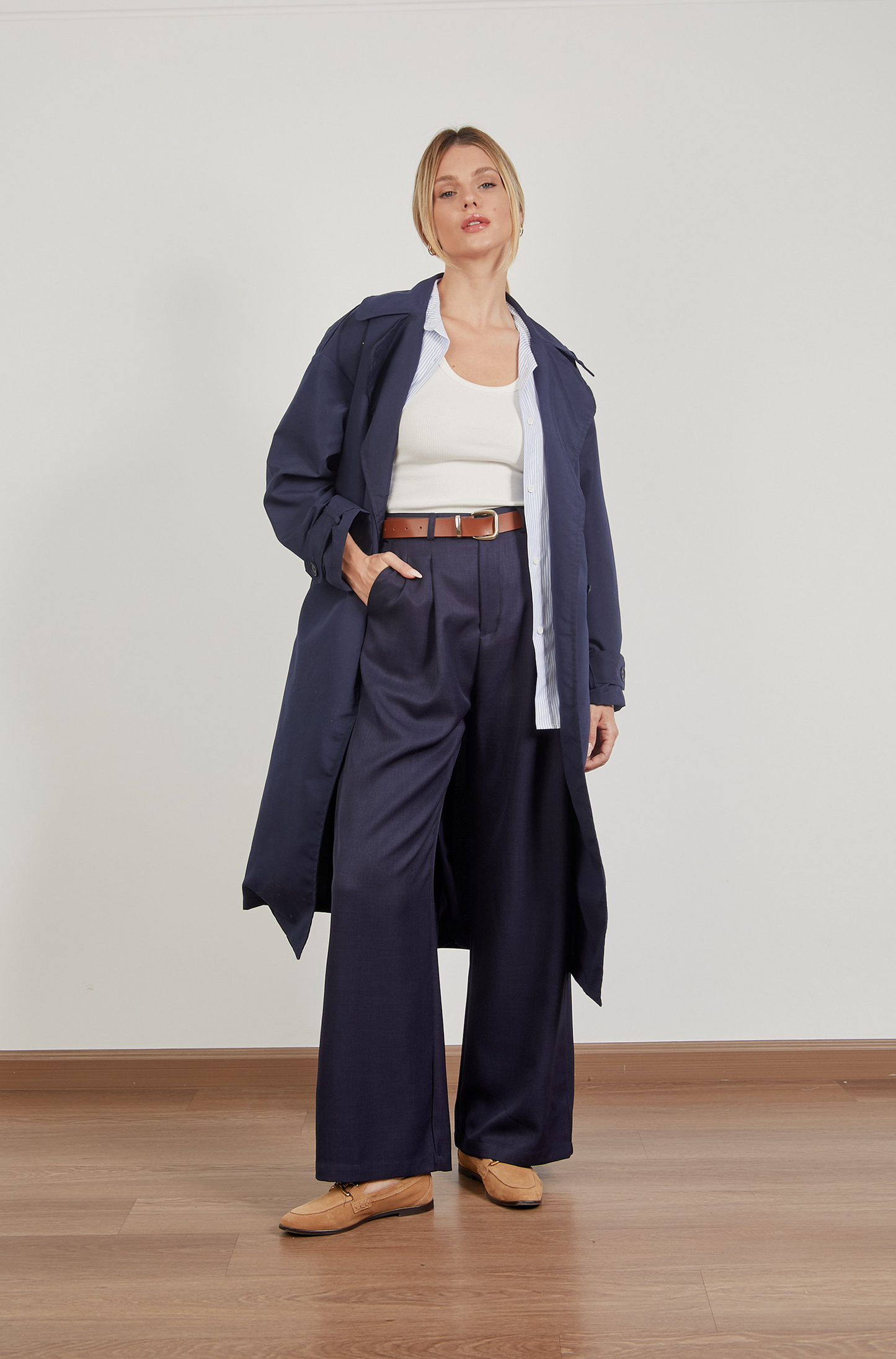 Pantalón sastre wide leg - Azul