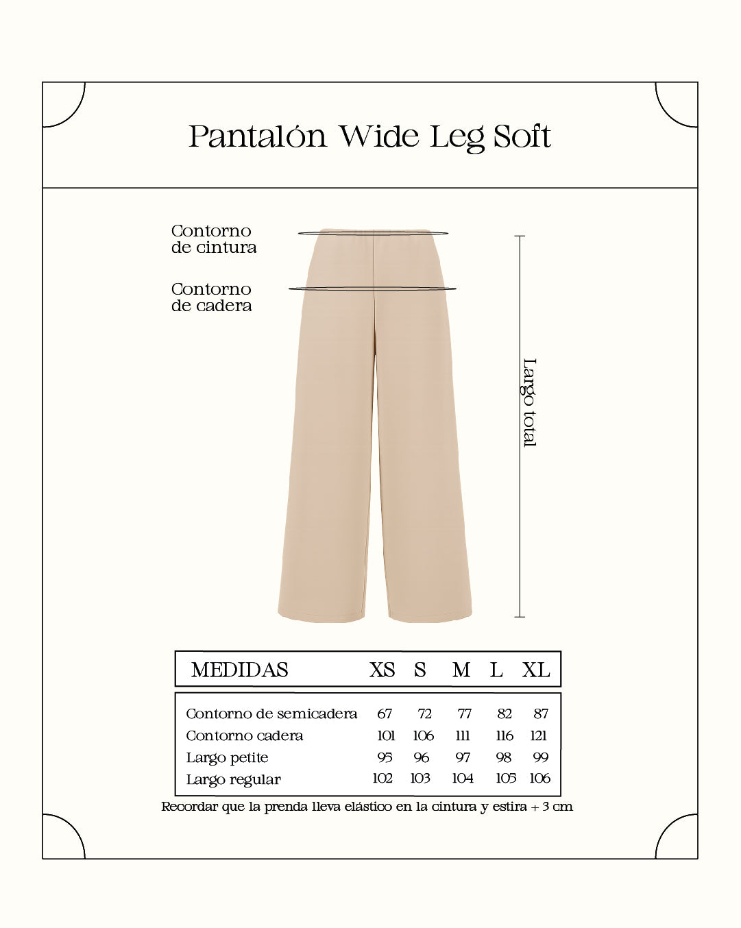 Pantalón wide leg soft - Beige