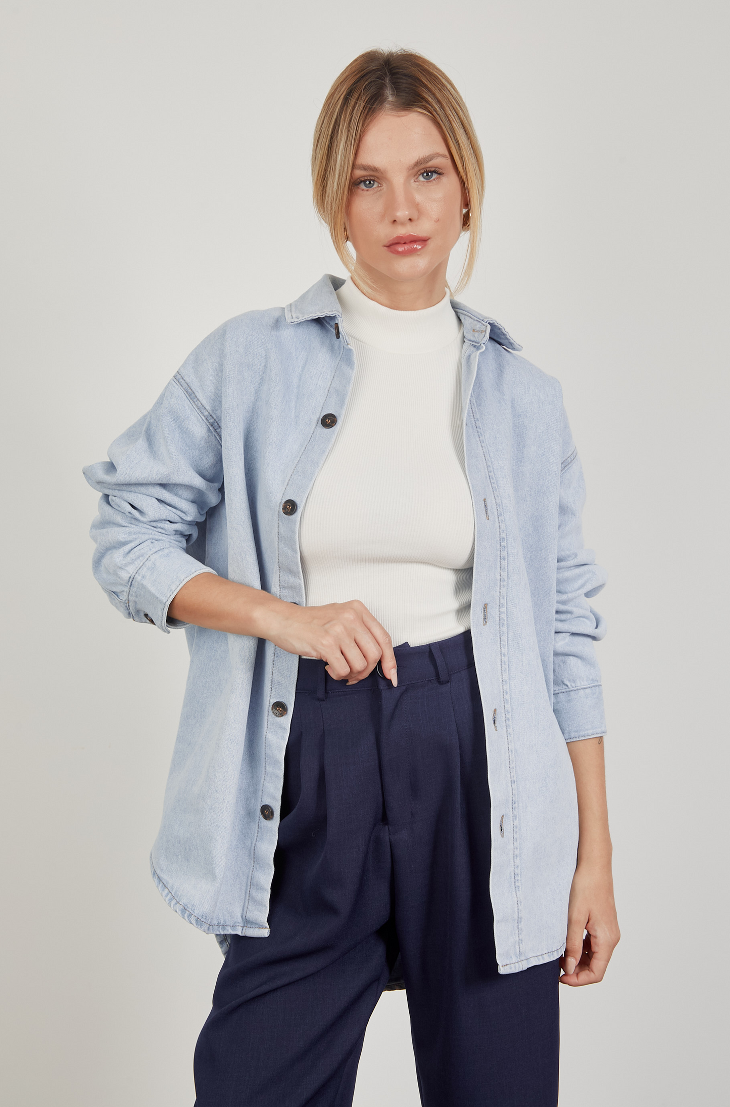 Sobrecamisa Denim - Celeste