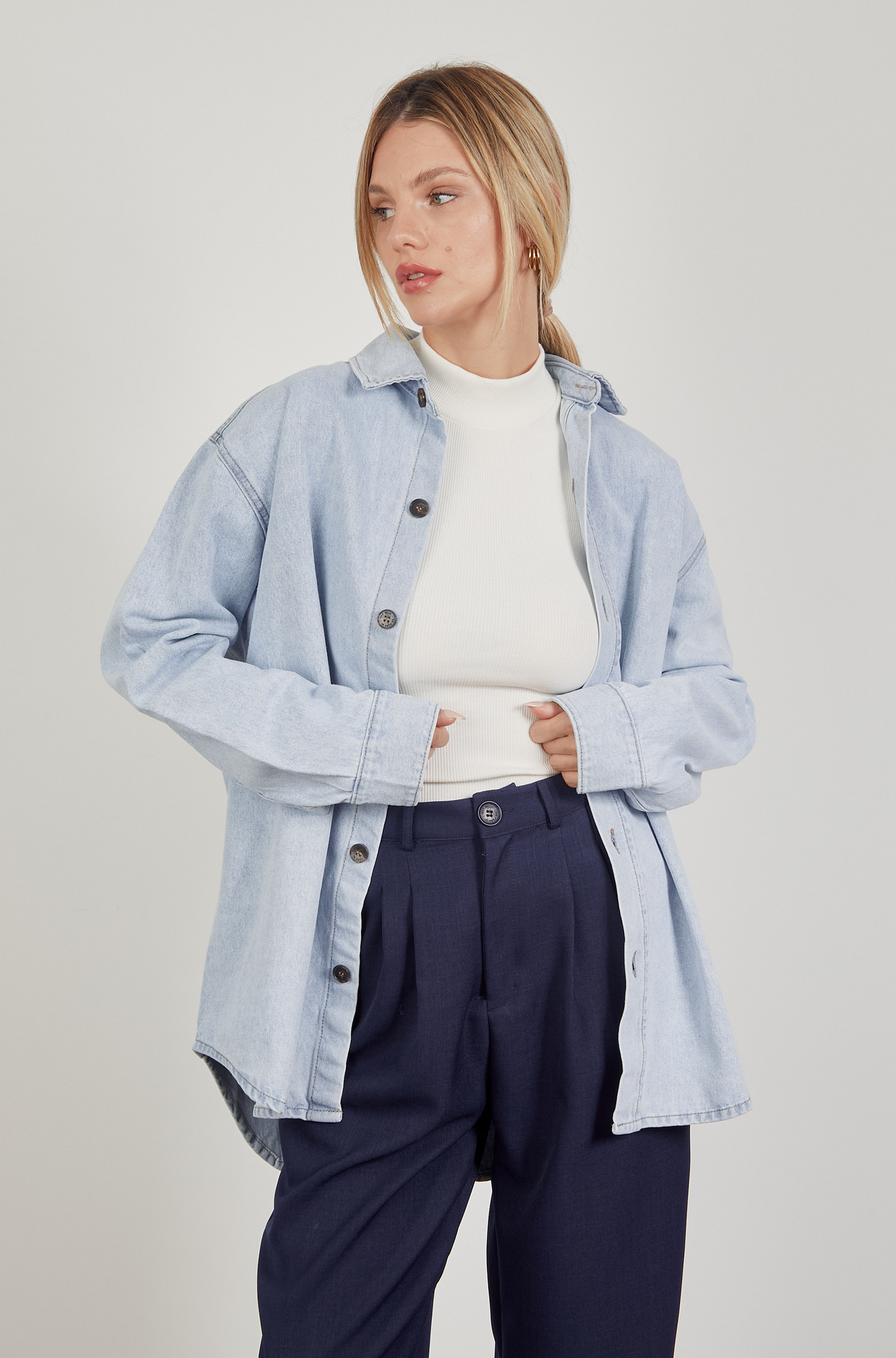 Sobrecamisa Denim - Celeste