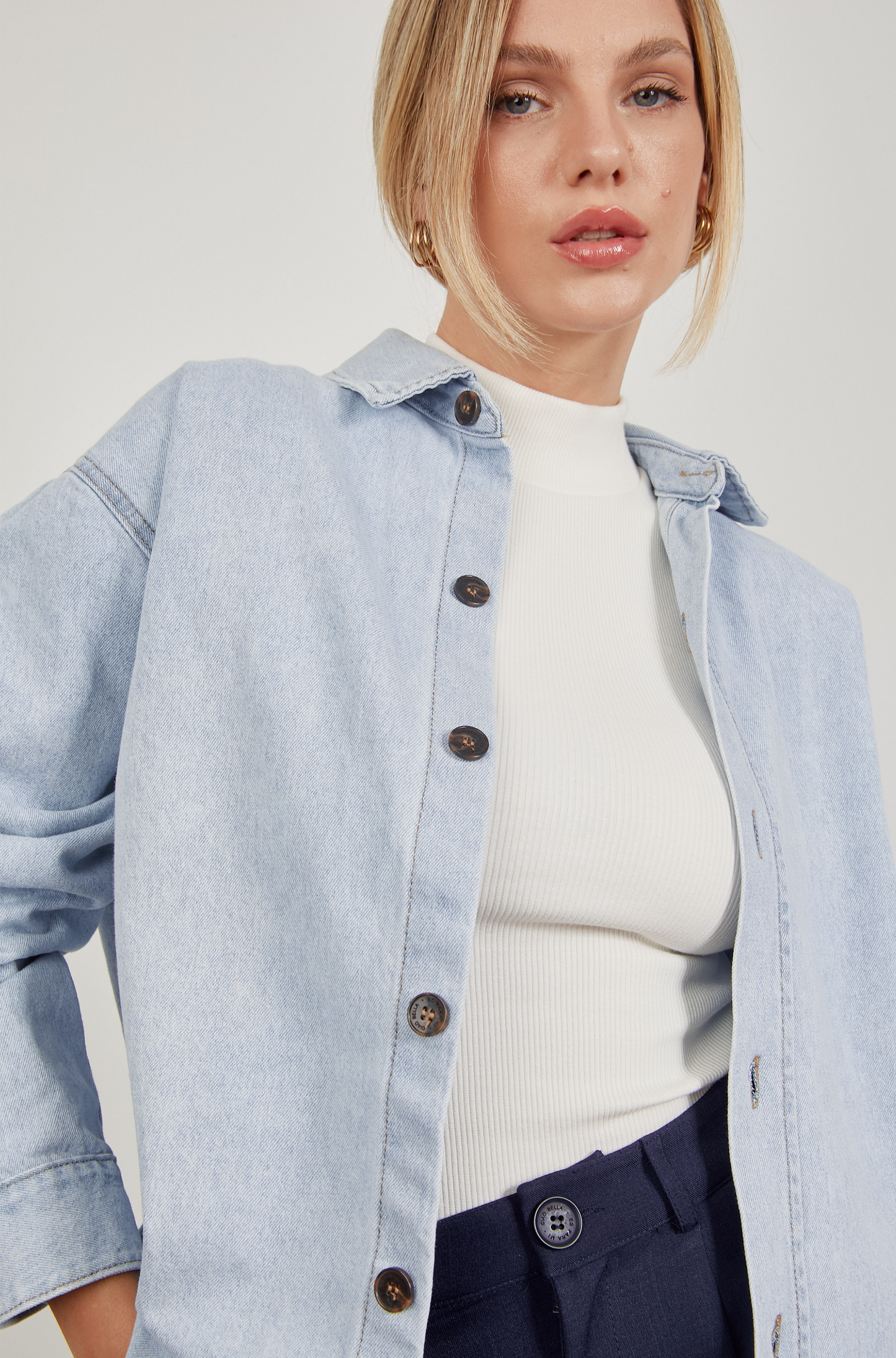 Sobrecamisa Denim - Celeste