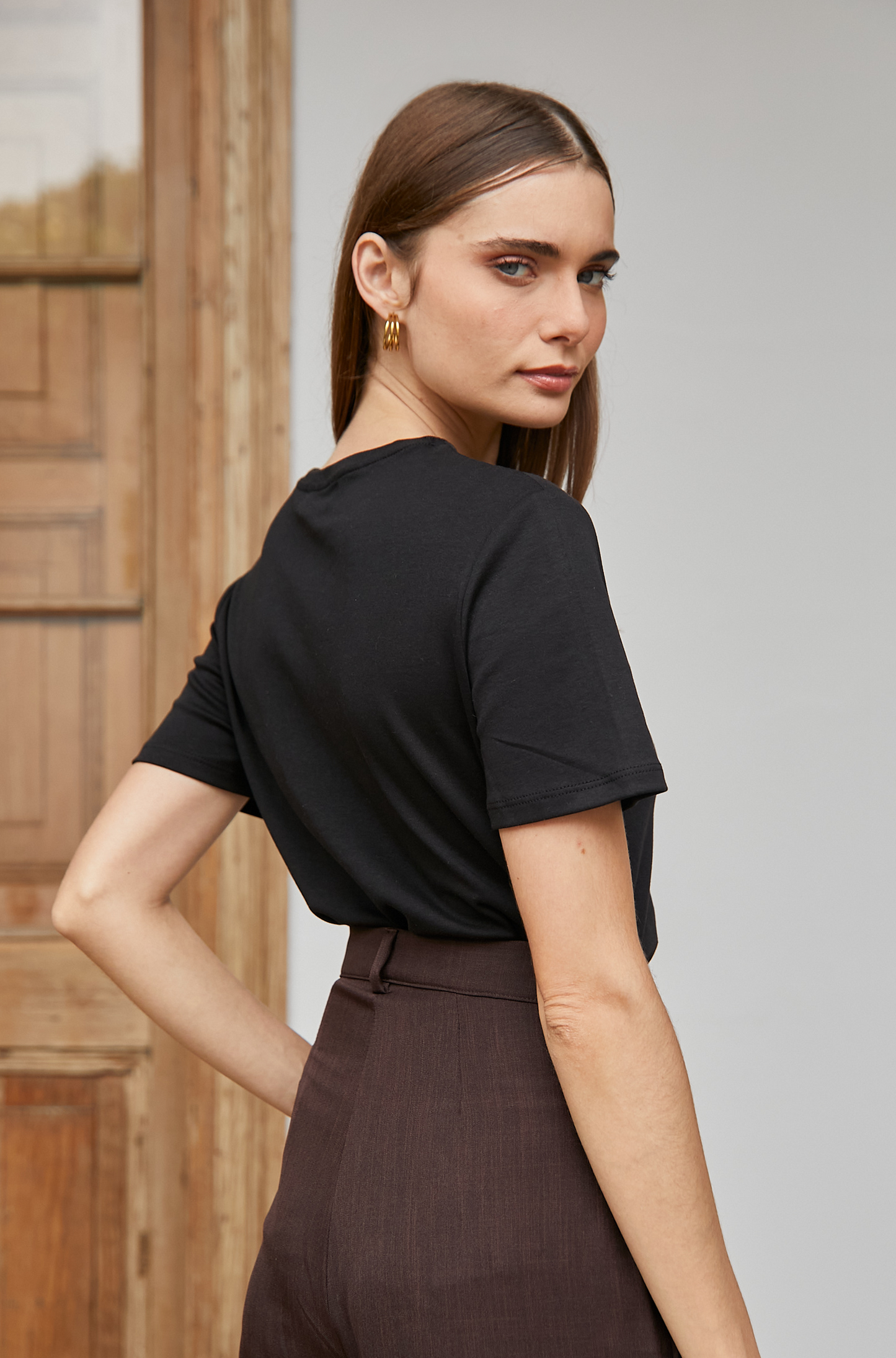Camiseta algodón pima - Negro