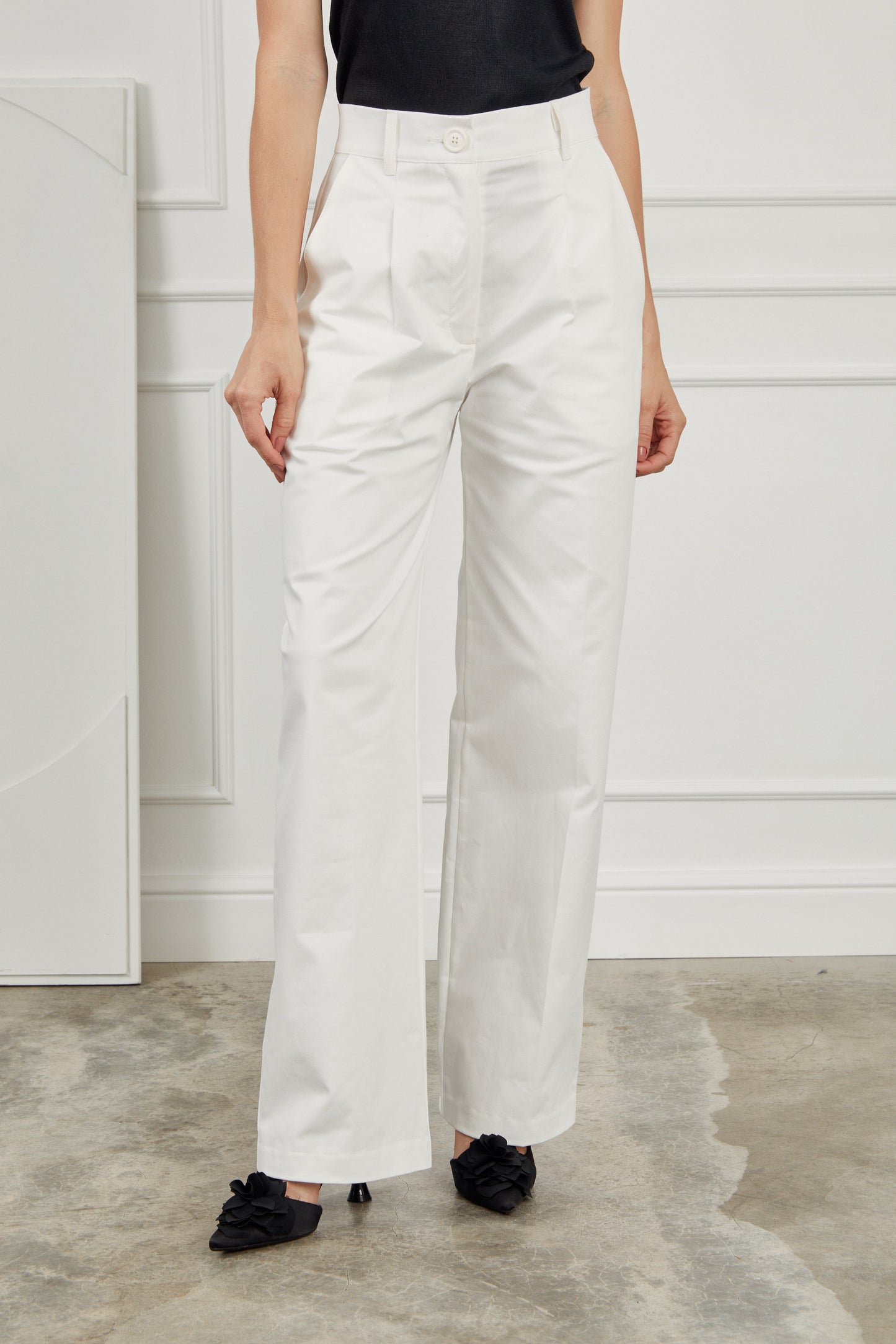 Pantalón drill wide leg - Perla
