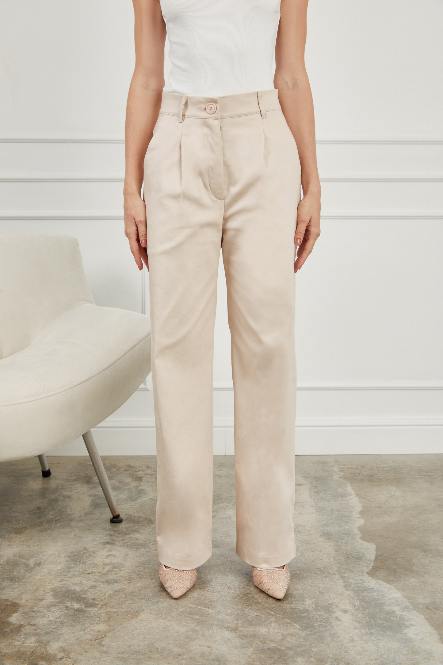 Pantalón drill wide leg - Beige