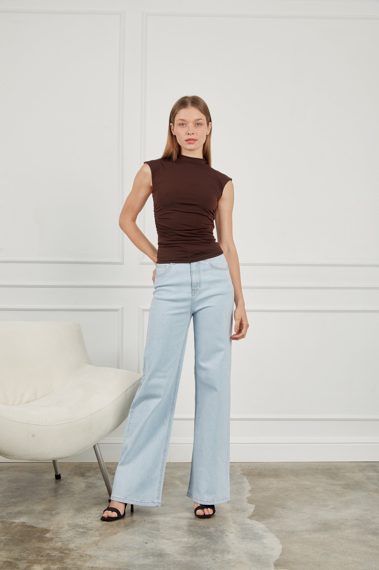 Jean wide leg curvy - Celeste