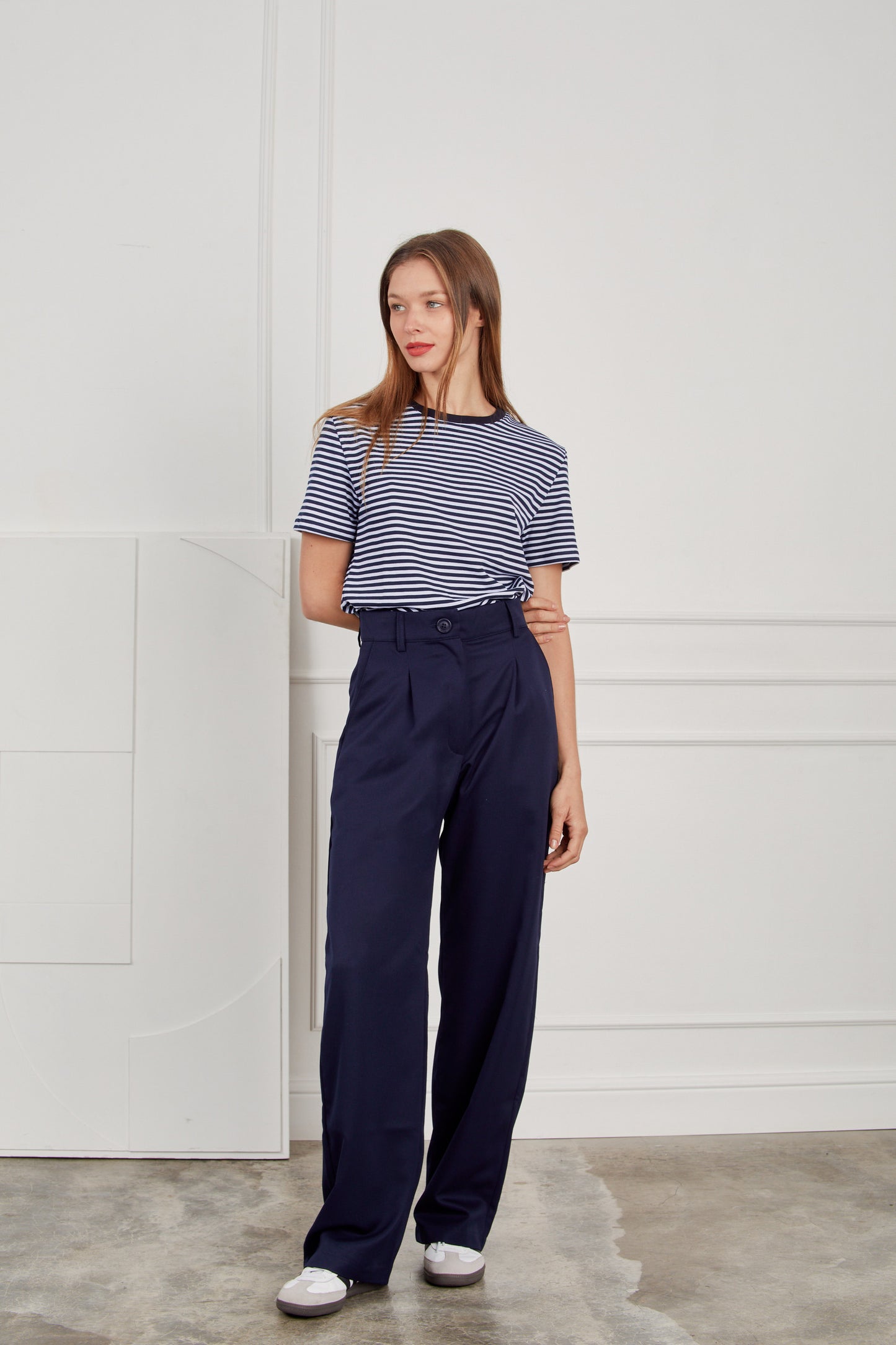 Pantalón drill wide leg - Azul