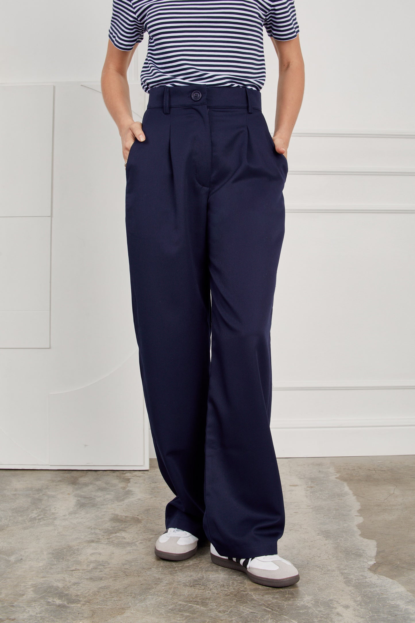 Pantalón drill wide leg - Azul