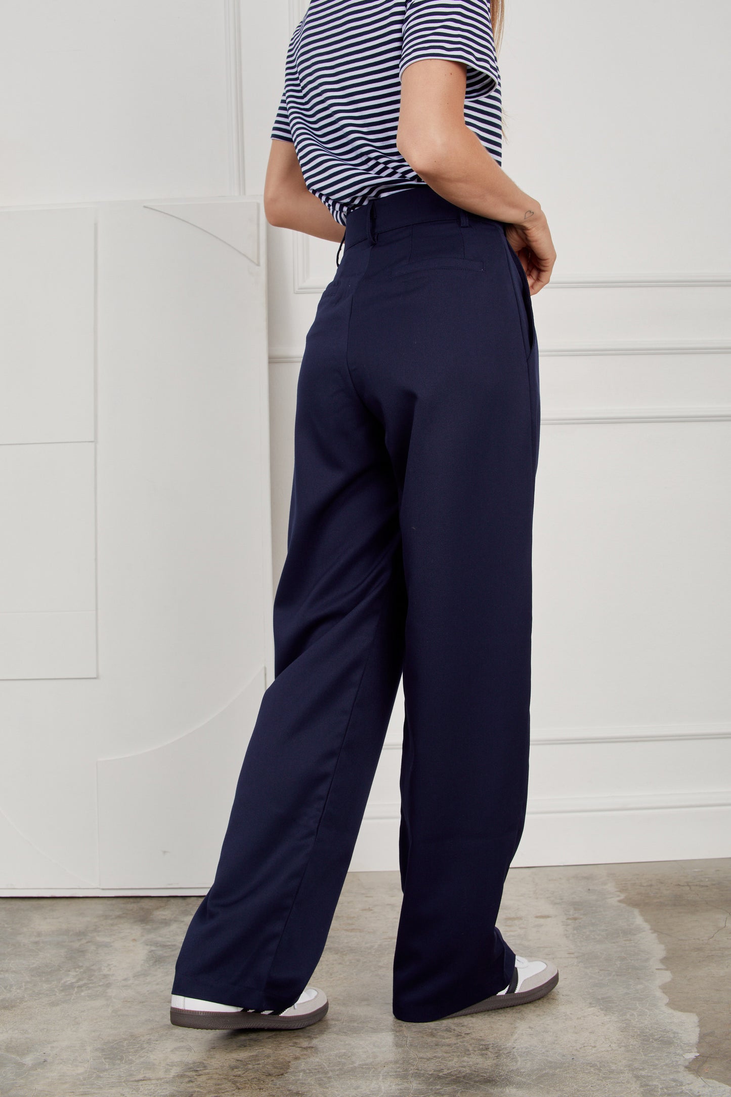 Pantalón drill wide leg - Azul